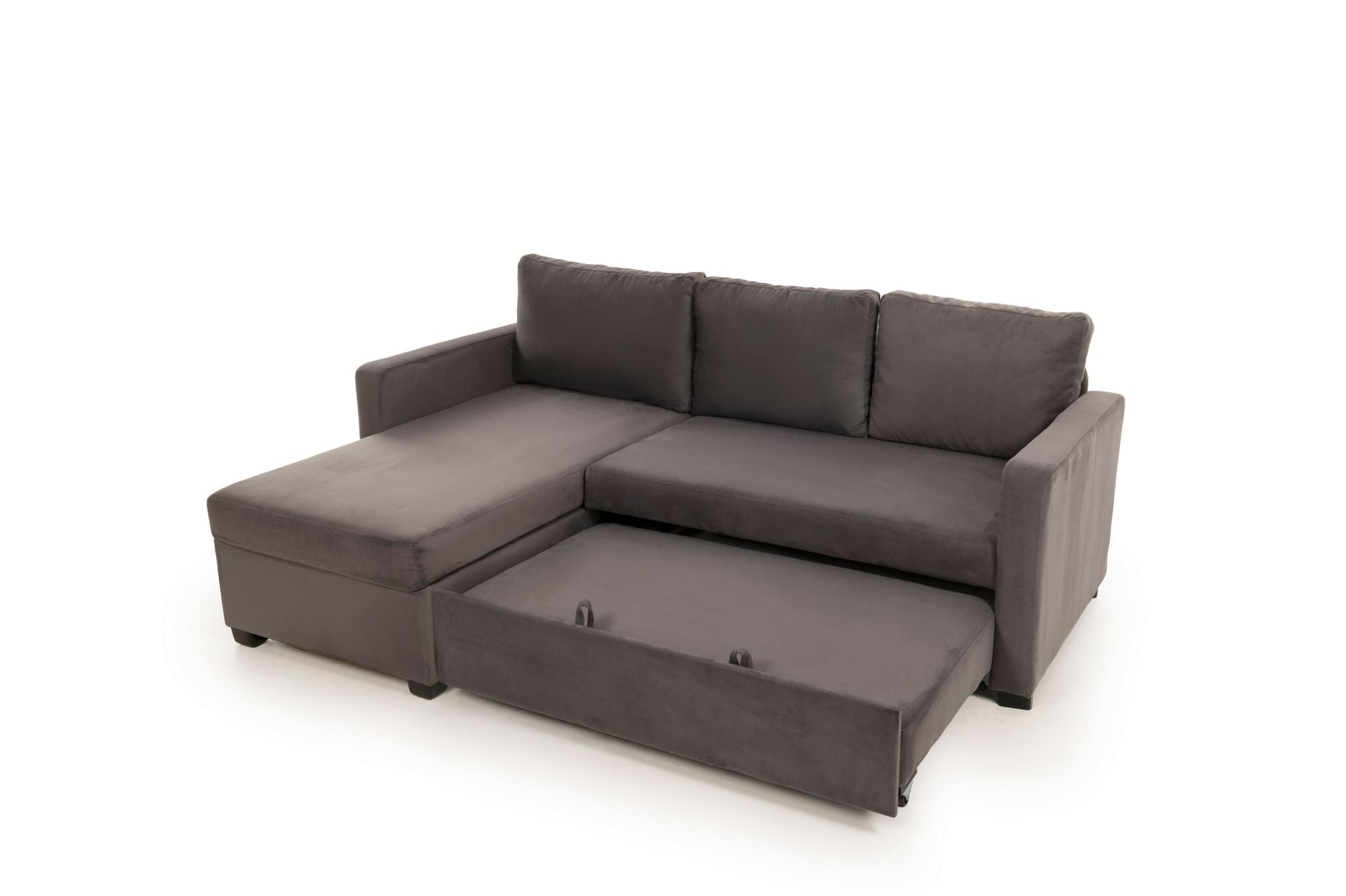 Sofá-cama de canto-Kado-Cinza