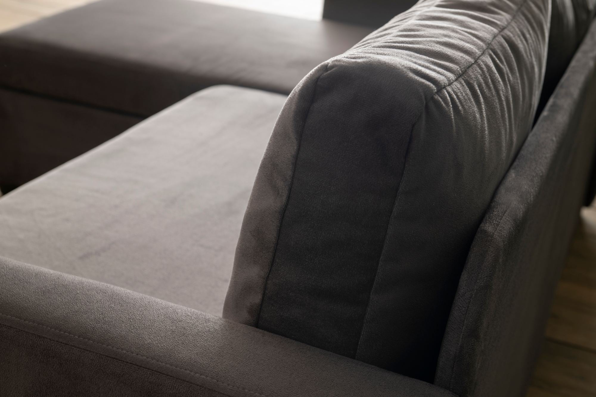 Sofá-cama de canto-Kado-Cinza