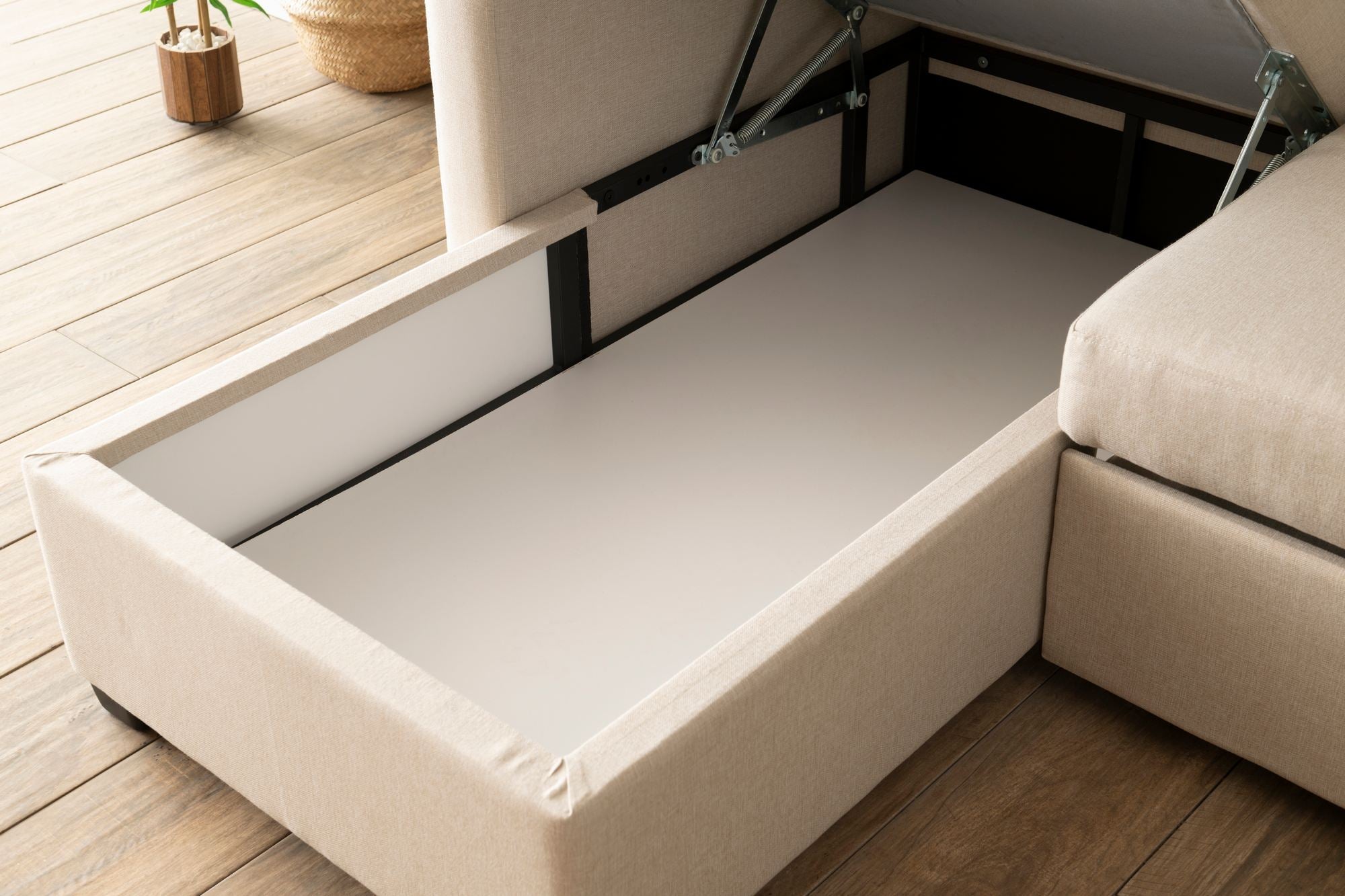 Sofá-cama de canto-Kado-Creme
