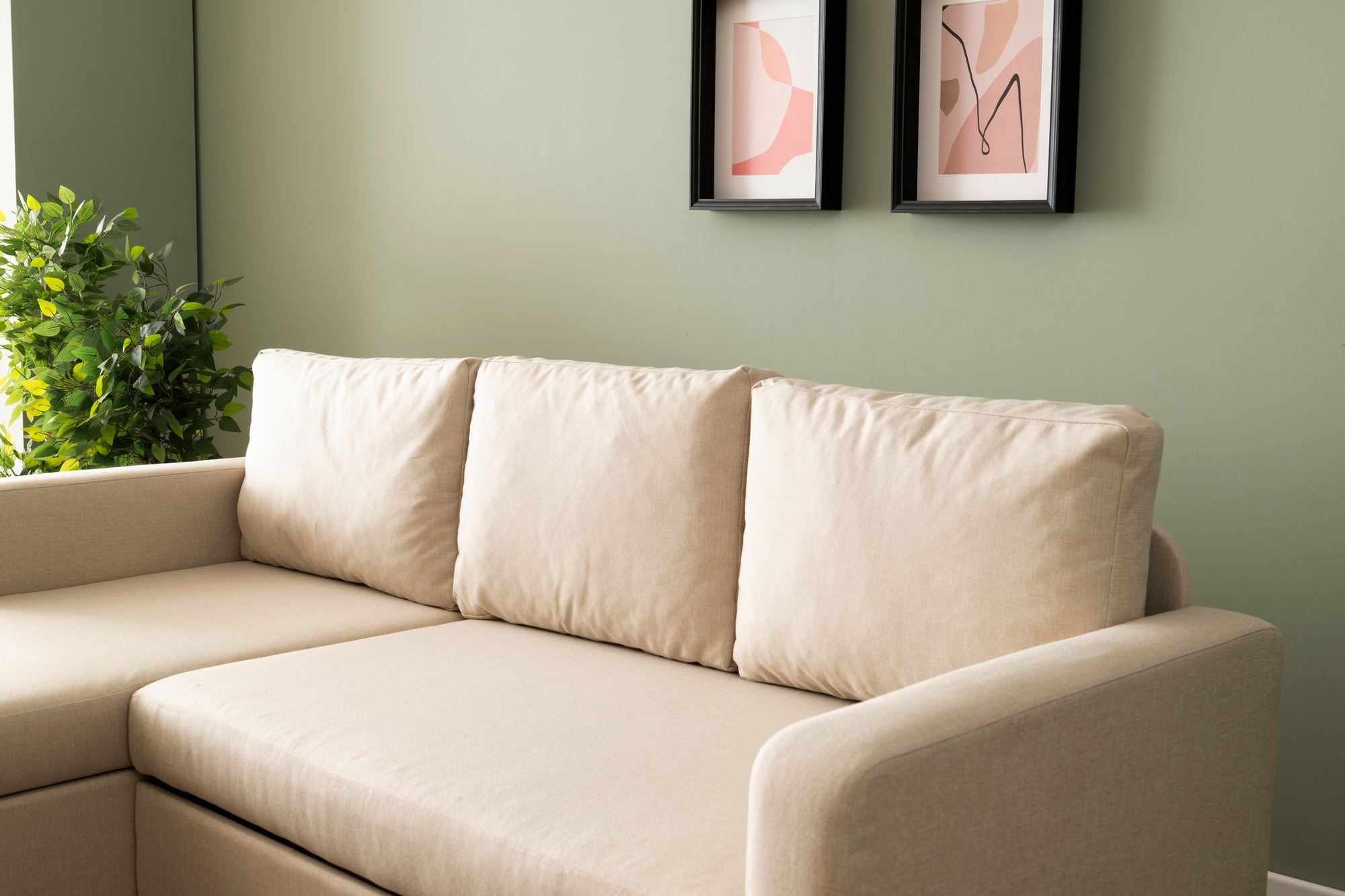 Sofá-cama de canto-Kado-Creme