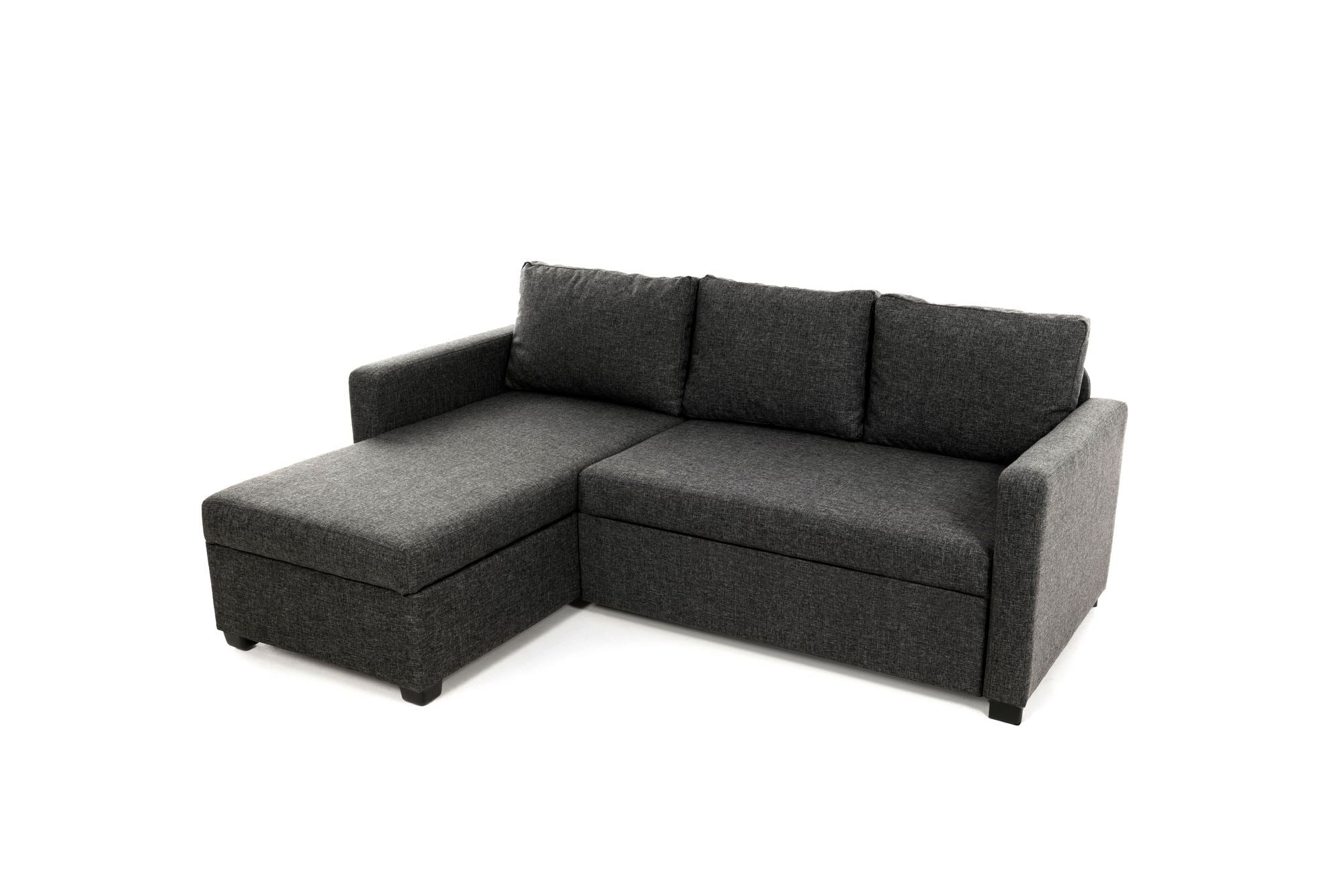 Sofá-cama de canto-Kado-Cinza escuro