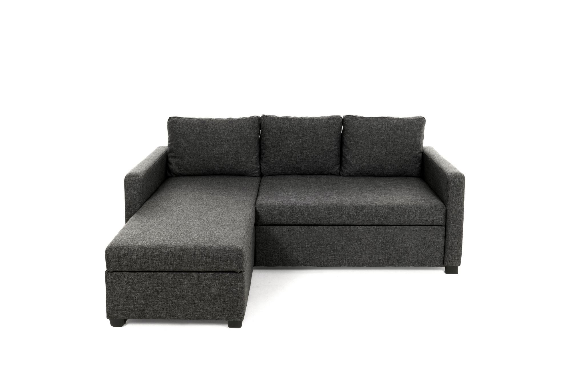 Sofá-cama de canto-Kado-Cinza escuro
