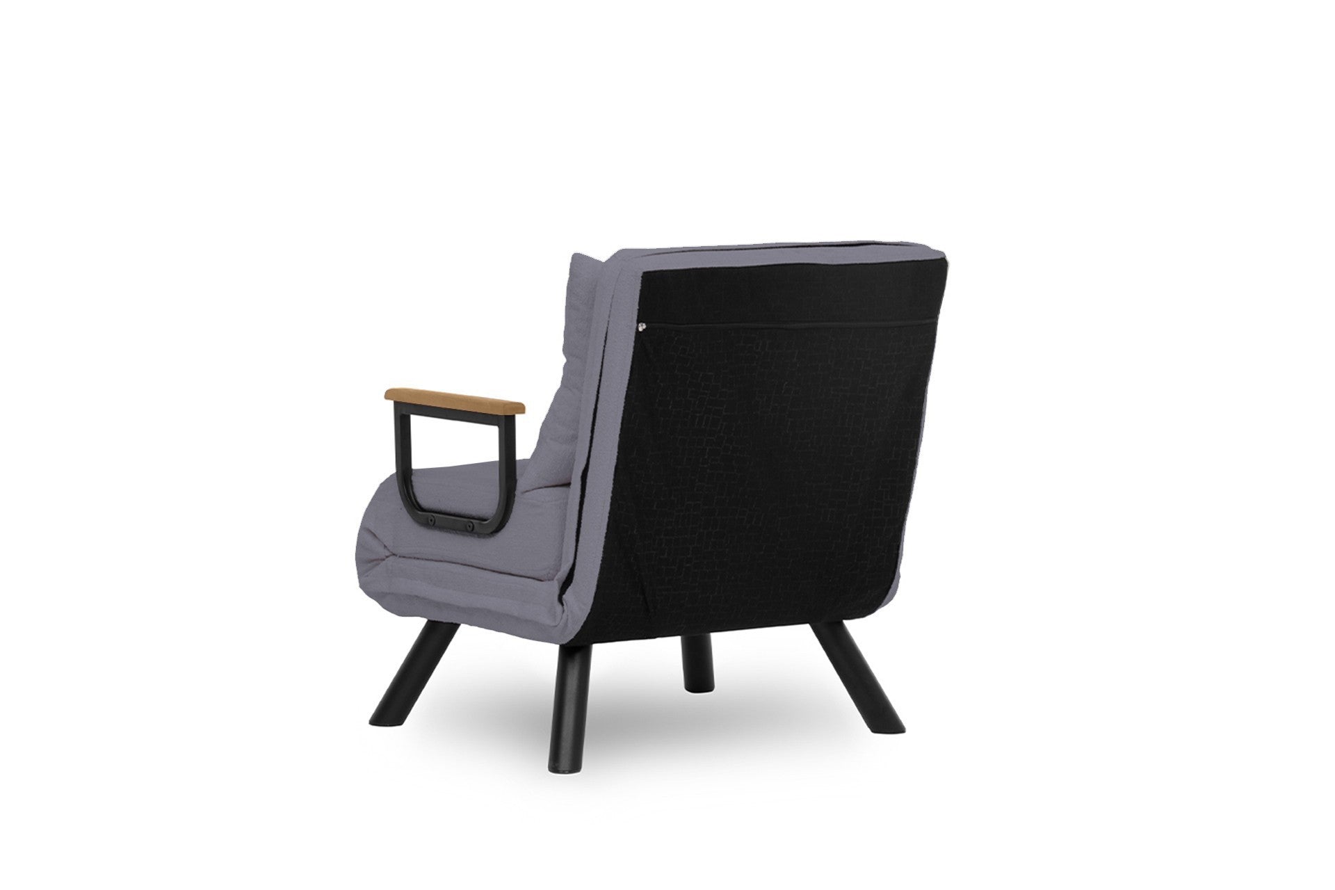 Sofá-cama moderno de 1 lugar, cinza, estrutura 100% metálica, encosto ajustável em 14 níveis, fácil conversão, perfeito para espaços pequenos, peso máximo de 100 kg