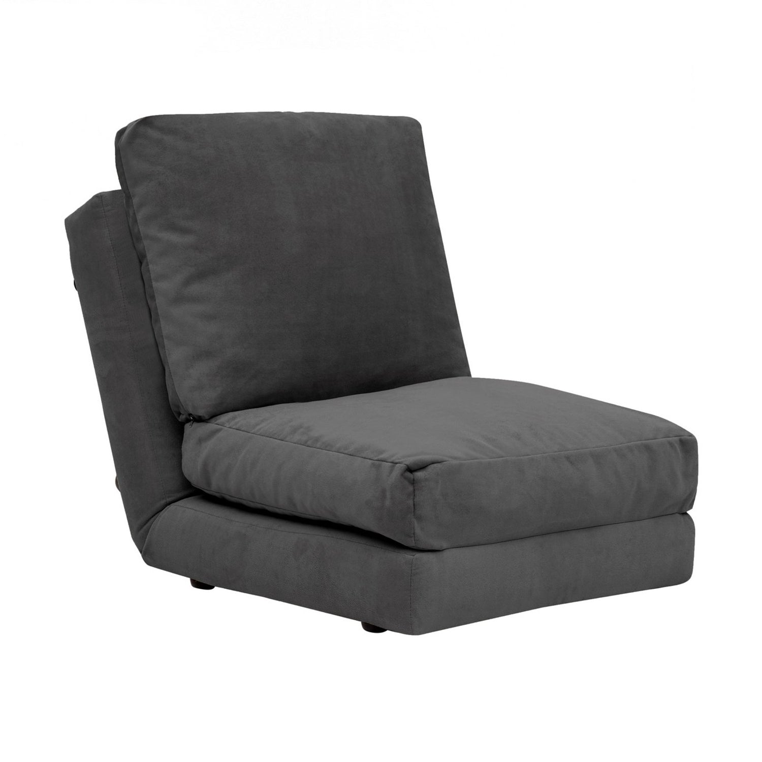 Sofá-cama versátil de 1 lugar, cinza, 185 x 60 cm | Estrutura 100% metálica, tecido 100% poliéster | Encosto ajustável em 5 níveis, fácil conversão de cadeira em cama