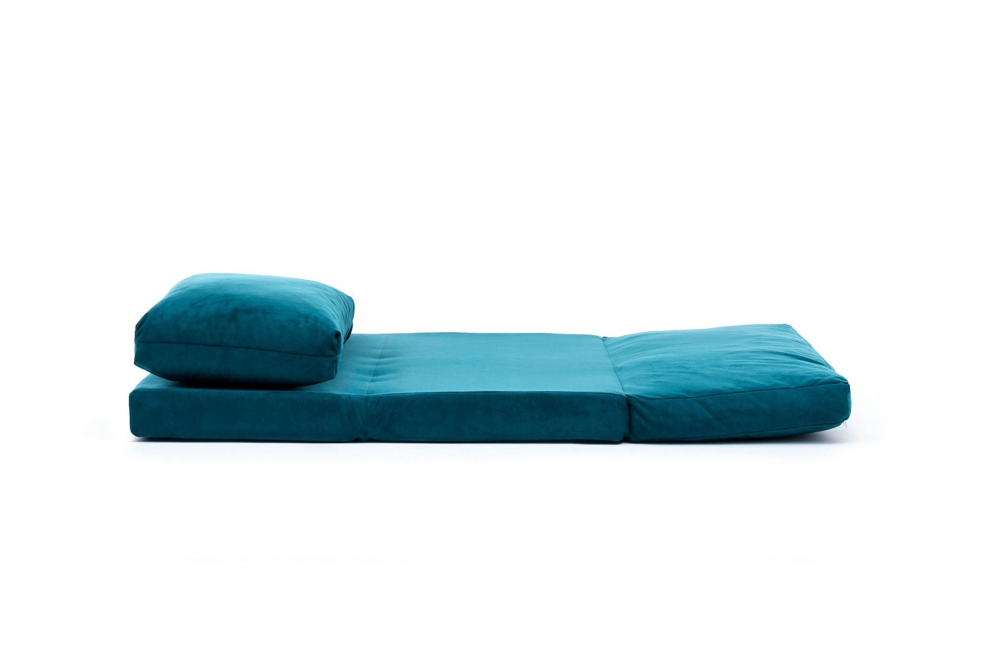 Sofá-cama versátil de 1 lugar, verde, 60 x 68 x 62 cm | Estrutura 100% metal, tecido 100% poliéster | Encosto ajustável, fácil conversão de cadeira em cama, máx. 100 kg