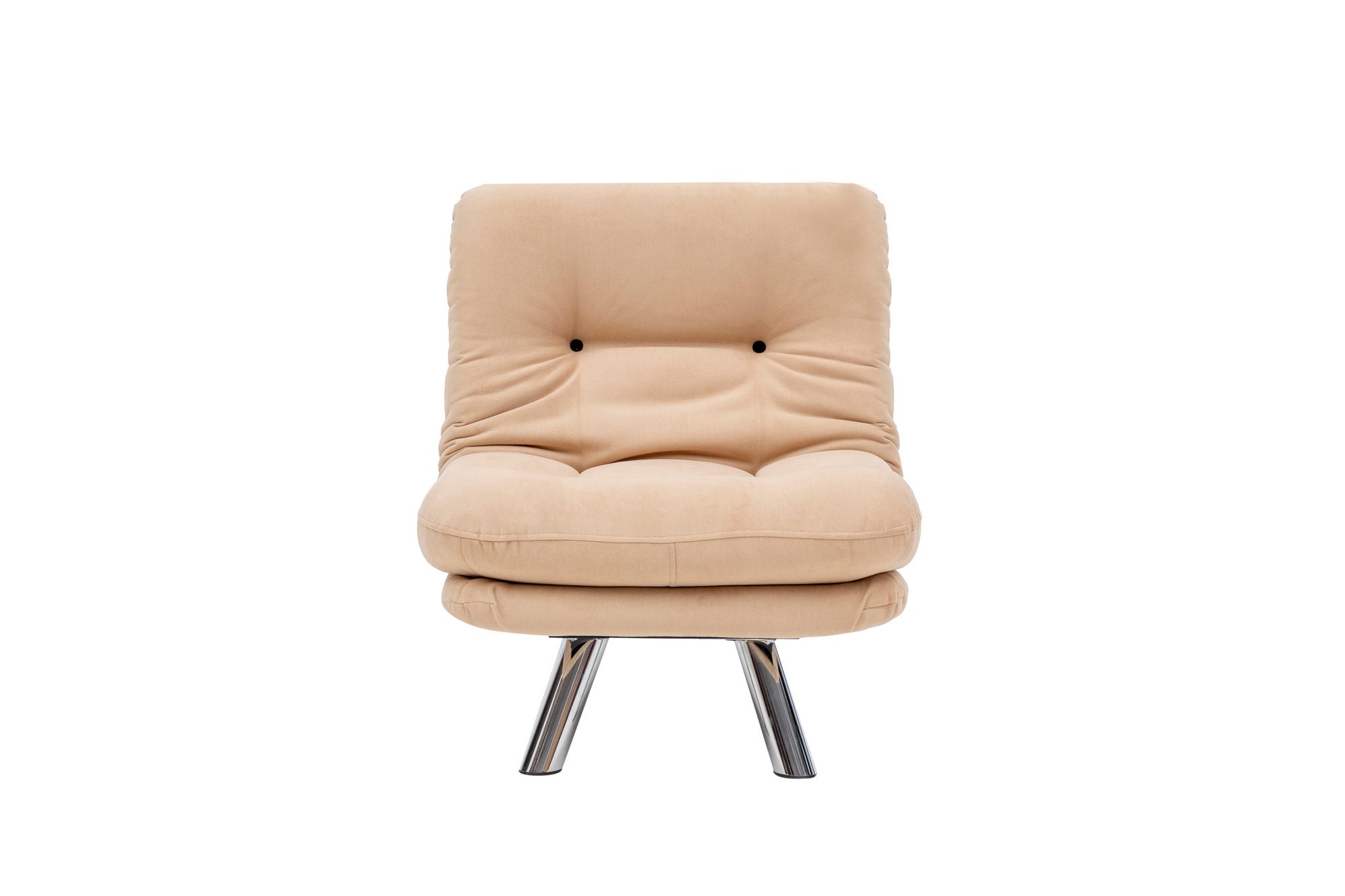 Sofá-cama moderno de 1 lugar, creme, estrutura 100% metálica e tecido macio | Encosto multiposições, fácil de limpar, capacidade para 100 kg | Perfeito para o estilo escandinavo
