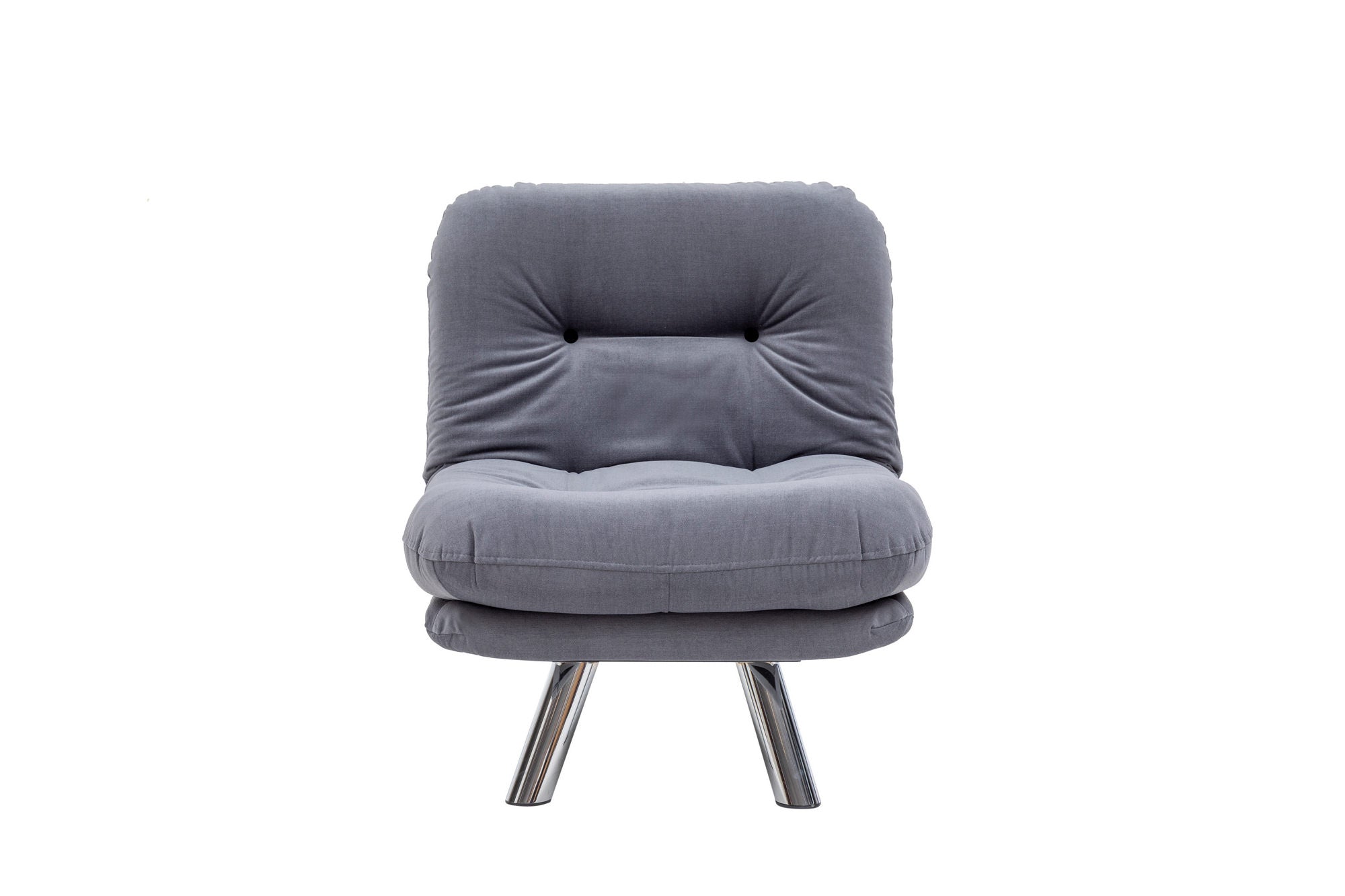 Sofá-cama moderno de 1 lugar, cinza, estrutura 100% metálica e tecido macio | Encosto multiposições, fácil de limpar, capacidade para 100 kg | Perfeito para espaços pequenos