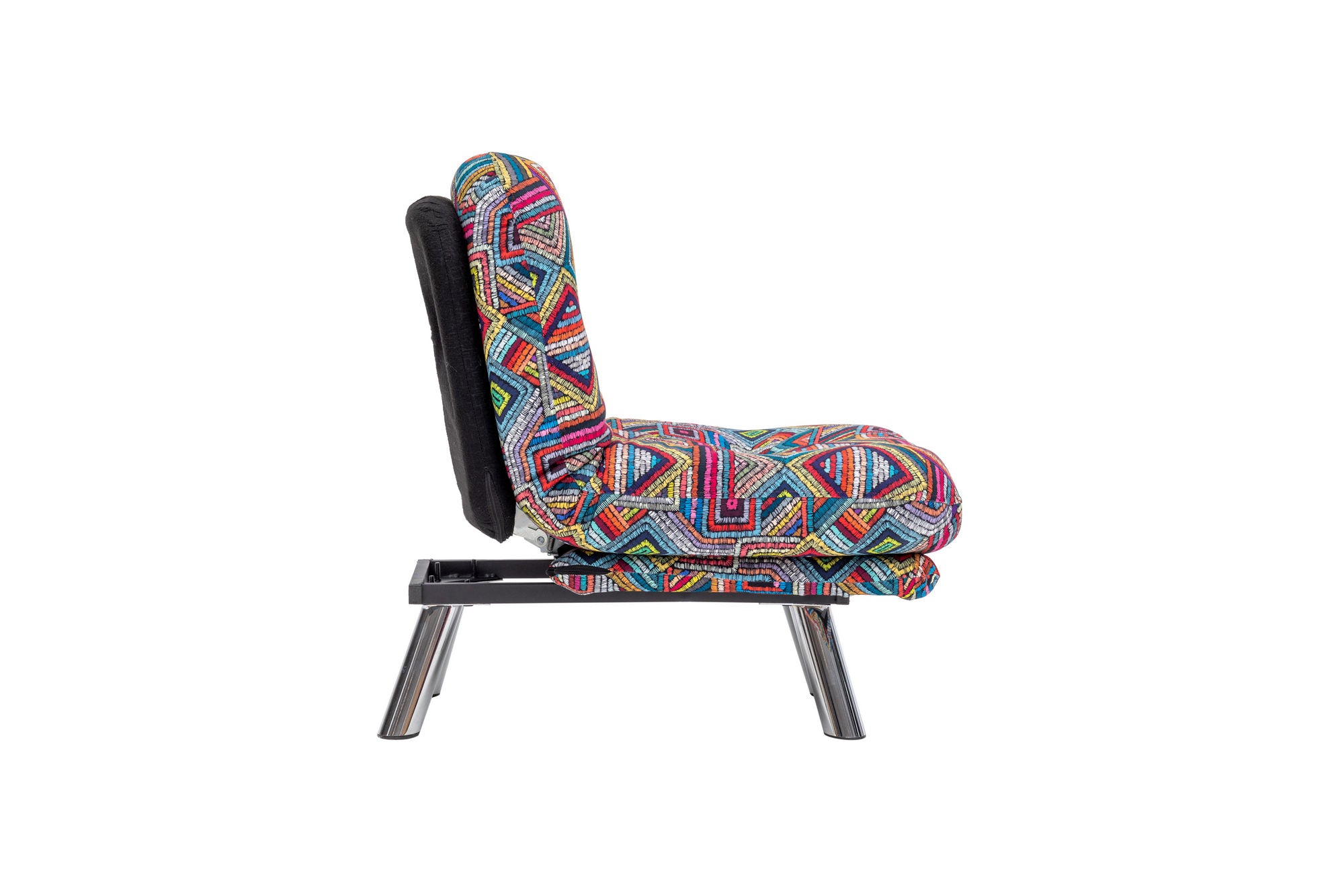 Sofá-cama moderno de 1 lugar, estrutura 100% metálica, tecido macio, encosto multiposições, fácil de limpar, tamanho de cama 110 x 70 cm, design elegante e funcional