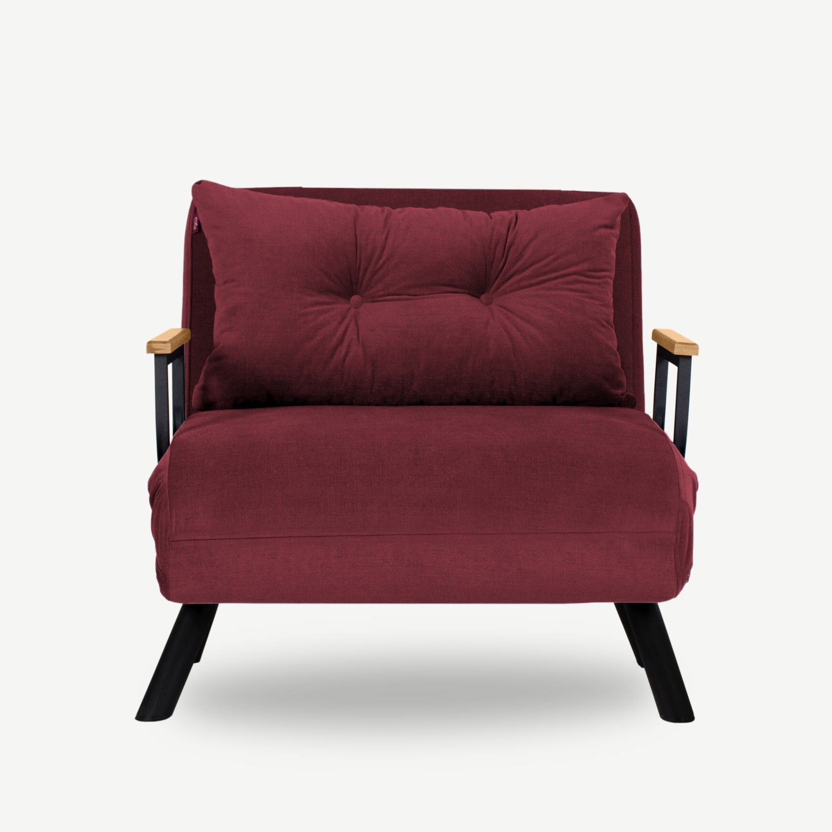 Sofá-cama versátil de 1 lugar, marrom, estrutura 100% metálica | Encosto ajustável, fácil conversão, capacidade para 100 kg | Perfeito para espaços modernos