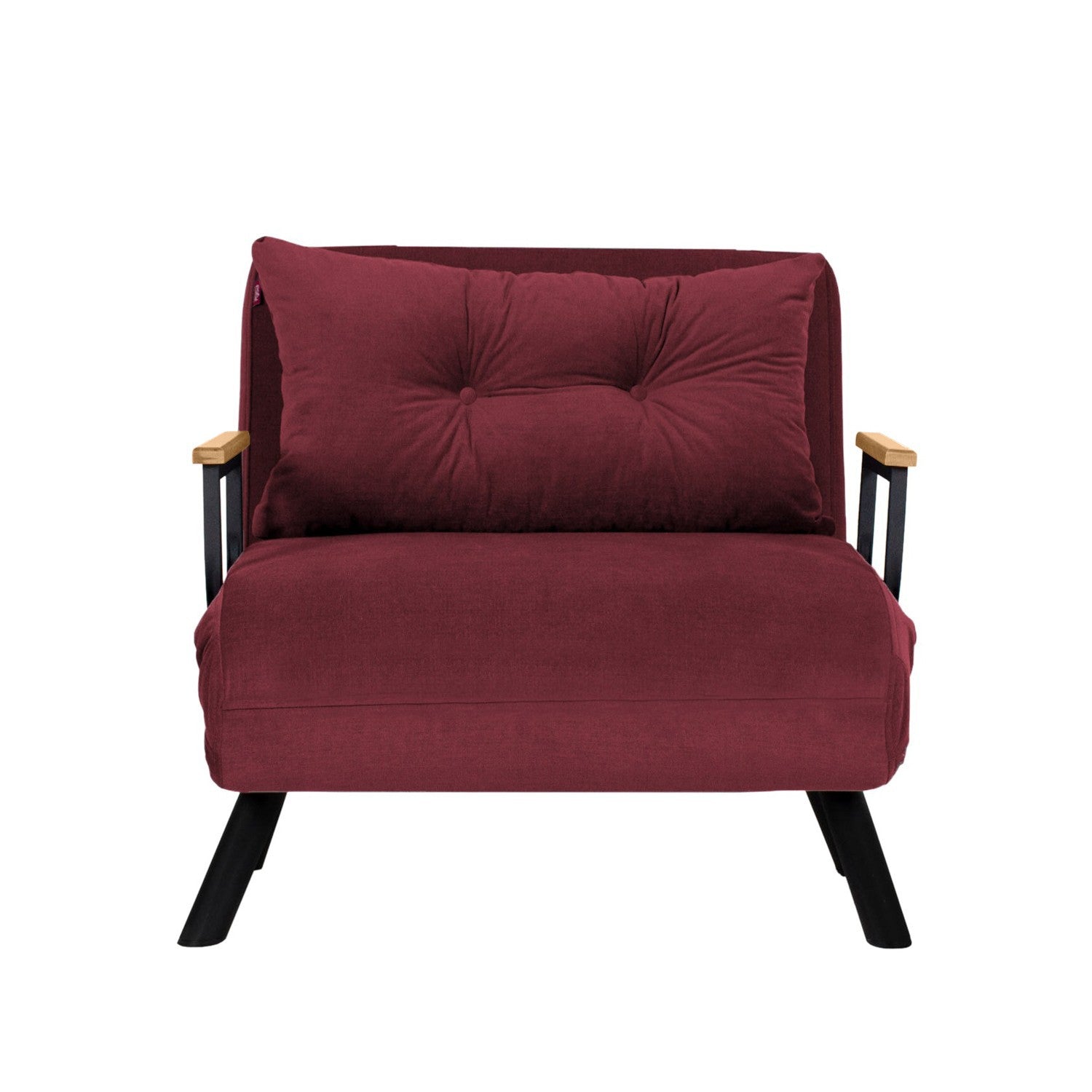 Sofá-cama versátil de 1 lugar, marrom, estrutura 100% metálica | Encosto ajustável, fácil conversão, capacidade para 100 kg | Perfeito para espaços modernos