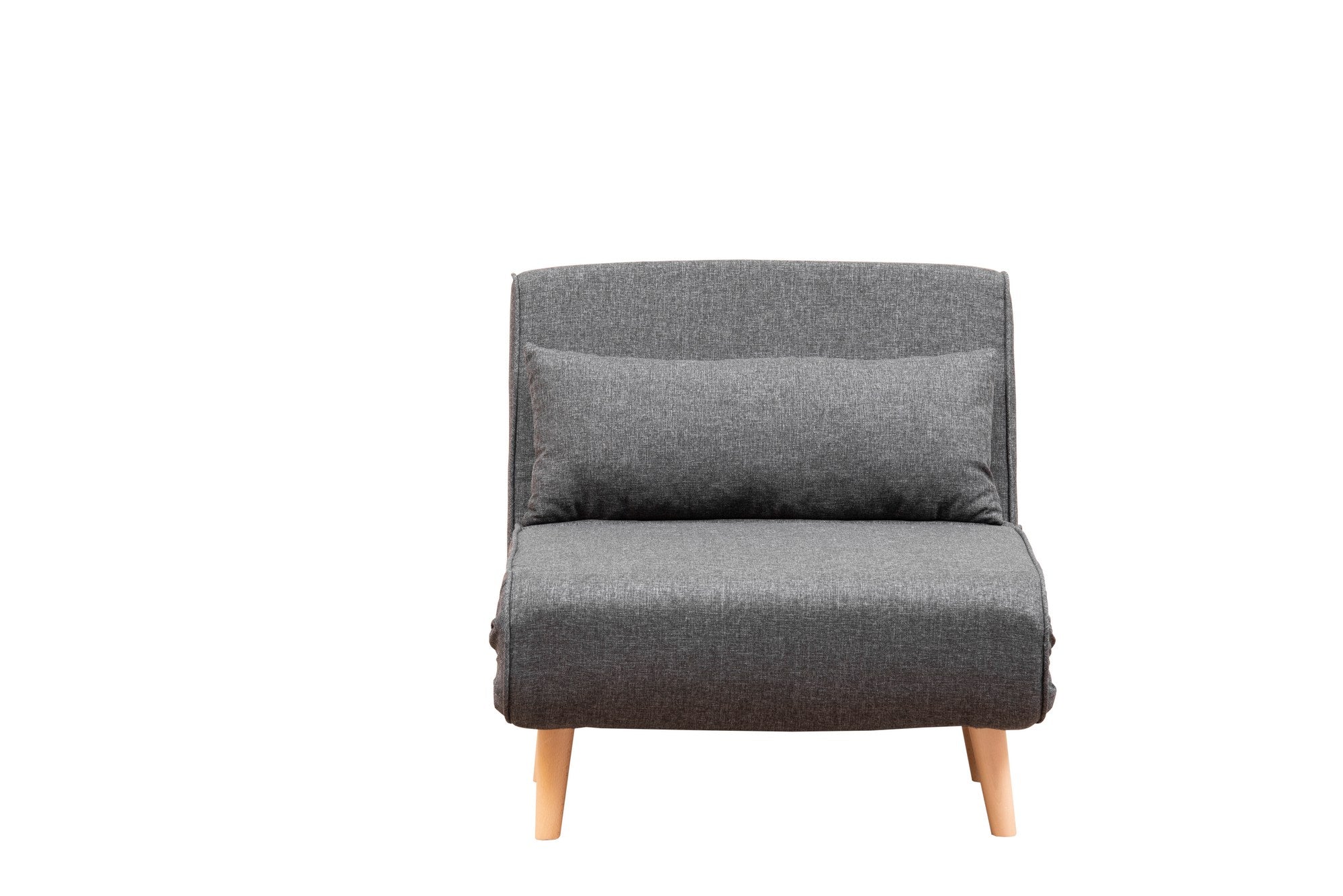 Sofá-cama versátil de 1 lugar, cinza escuro, 180 x 80 cm | Estrutura 100% metal, tecido 100% poliéster, encosto ajustável de 14 níveis | Perfeito para espaços pequenos