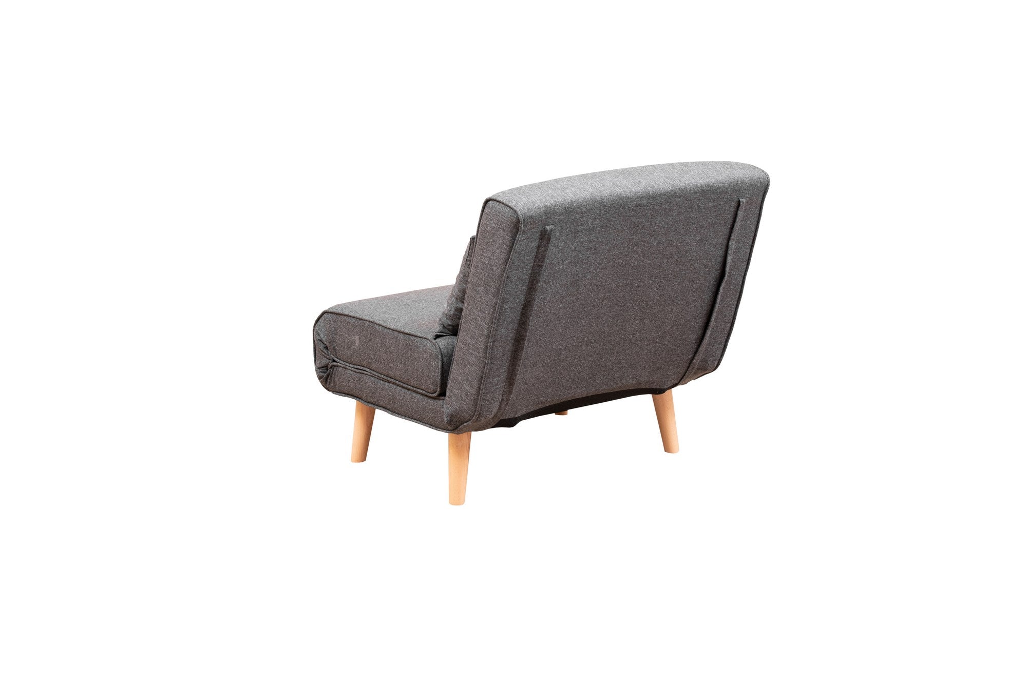 Sofá-cama versátil de 1 lugar, cinza escuro, 180 x 80 cm | Estrutura 100% metal, tecido 100% poliéster, encosto ajustável de 14 níveis | Perfeito para espaços pequenos