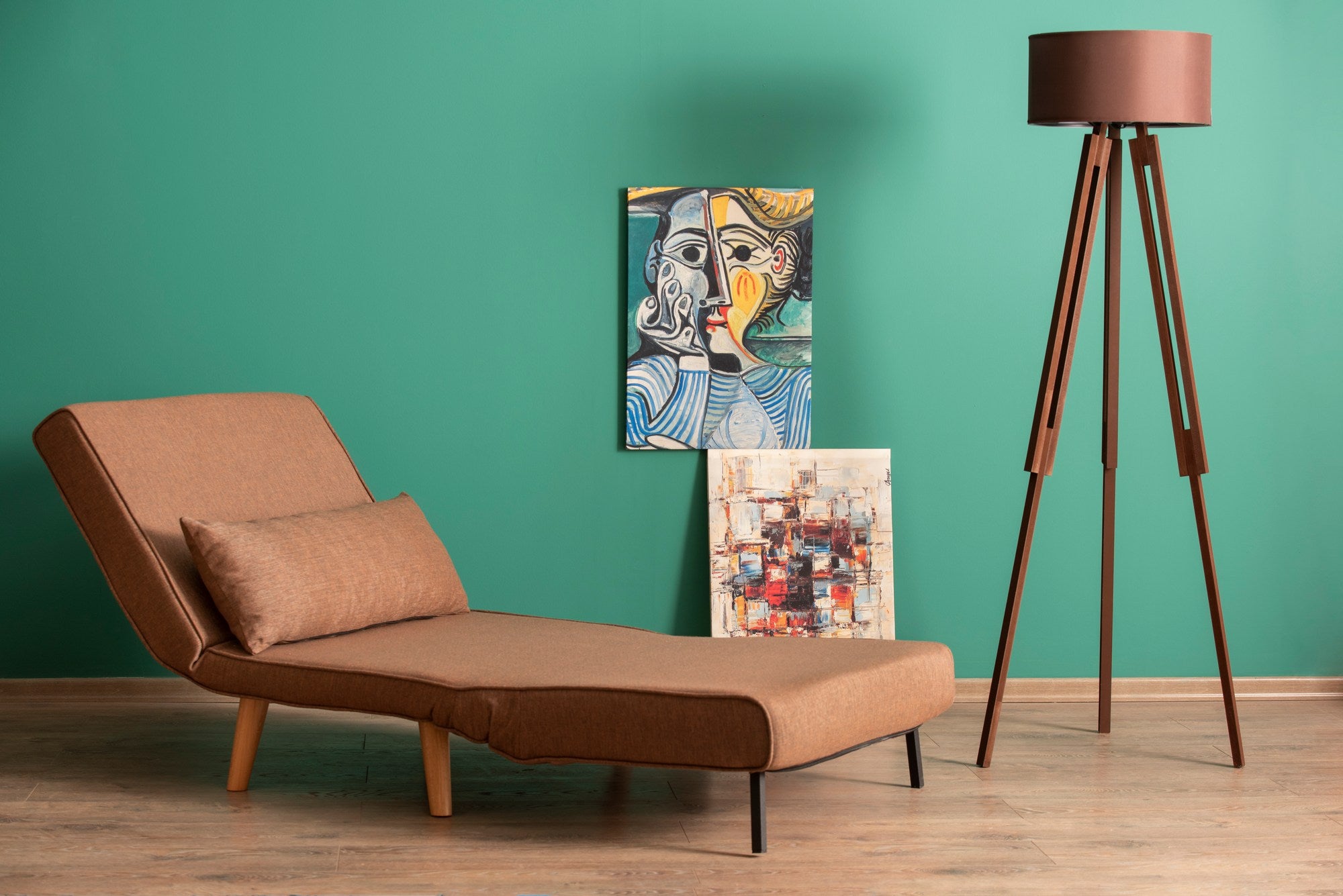 Sofá-cama versátil de 1 lugar, marrom | Estrutura 100% metálica, tecido 100% poliéster | Encosto ajustável de 14 níveis, espuma DNS alta, tamanho da cama 180 x 80 cm