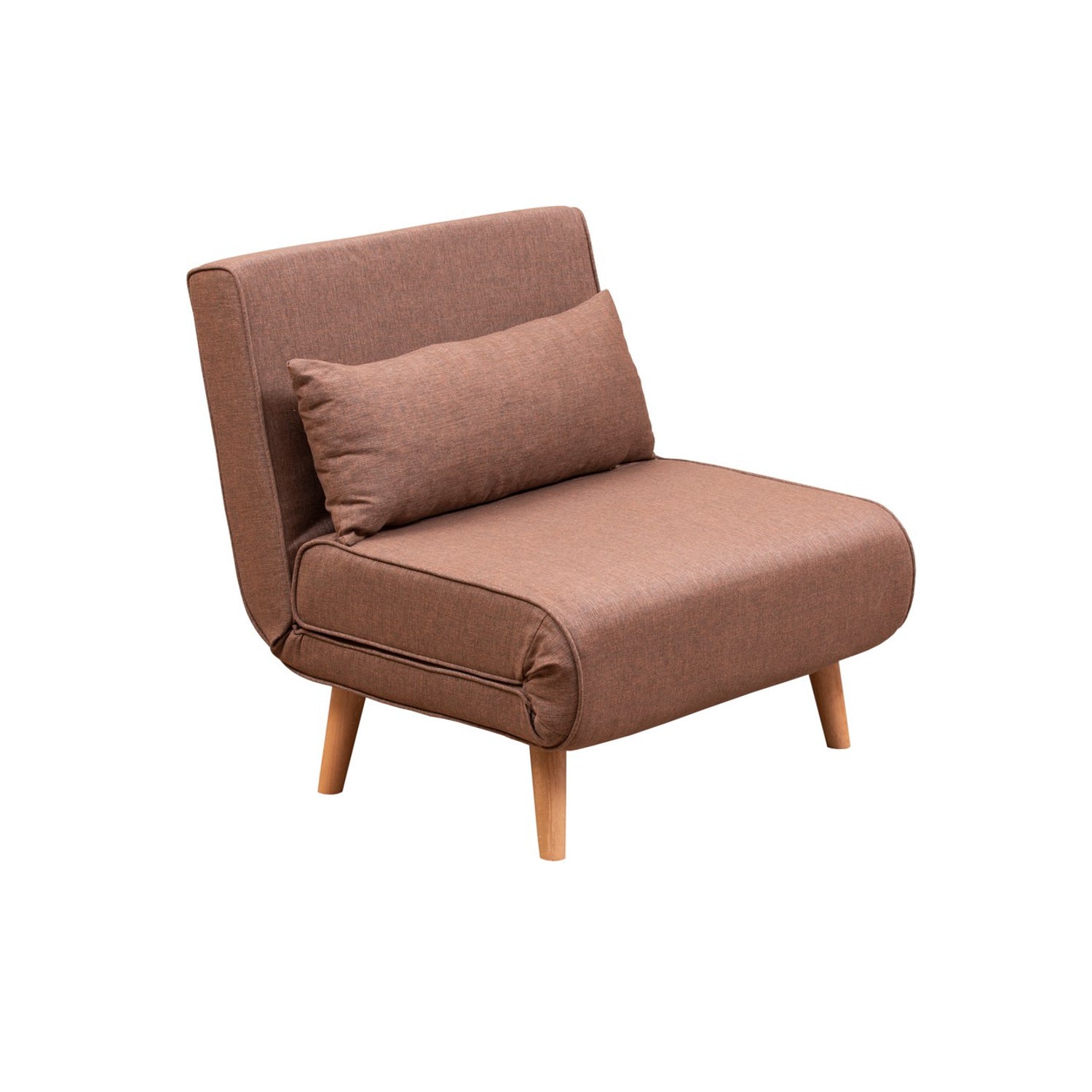Sofá-cama versátil de 1 lugar, marrom | Estrutura 100% metálica, tecido 100% poliéster | Encosto ajustável de 14 níveis, espuma DNS alta, tamanho da cama 180 x 80 cm