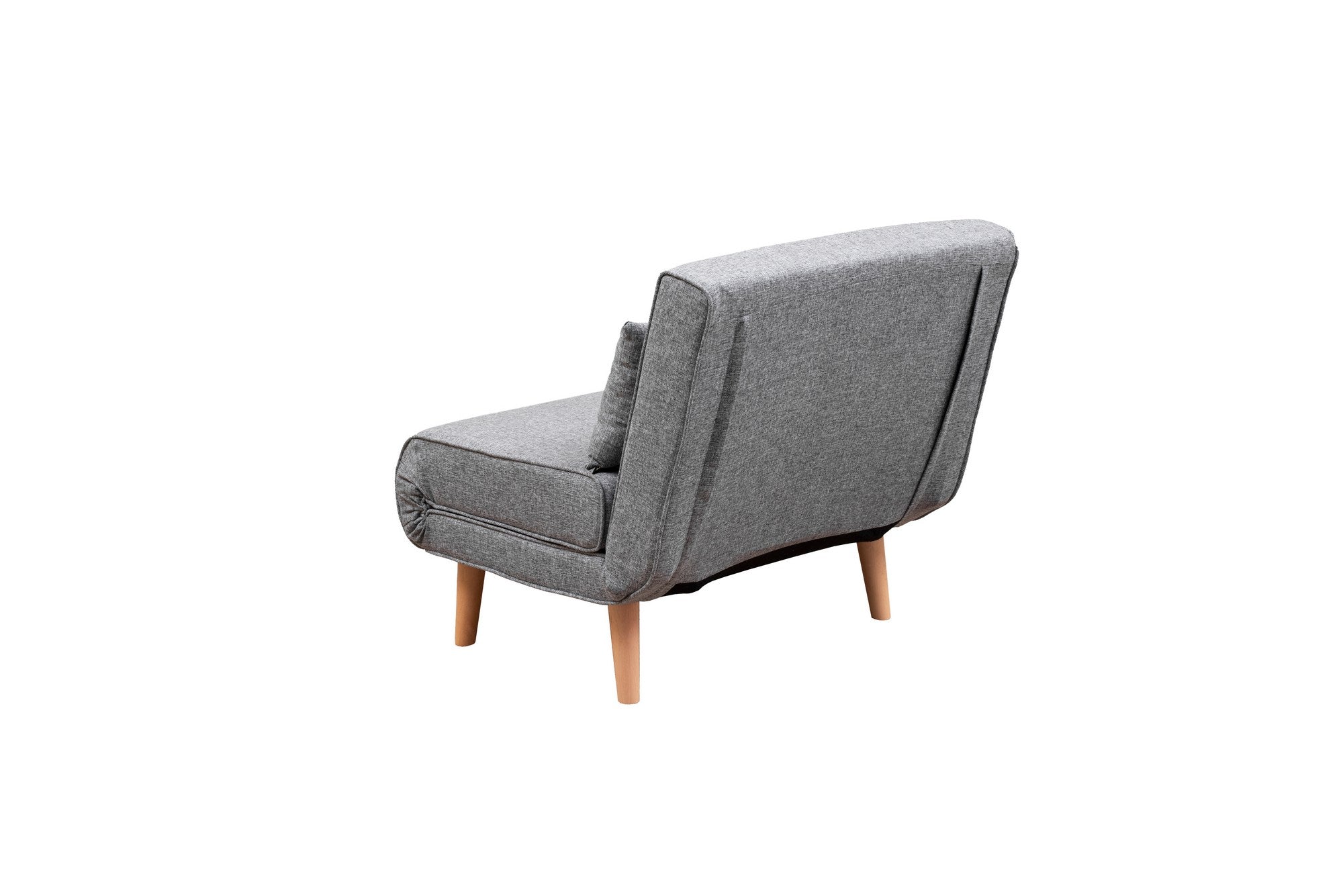 Sofá-cama cinza claro de 1 lugar, estrutura 100% metálica, 100% poliéster, encosto ajustável de 14 níveis, espuma DNS alta, tamanho da cama: 180 x 80 cm | Perfeito para espaços pequenos