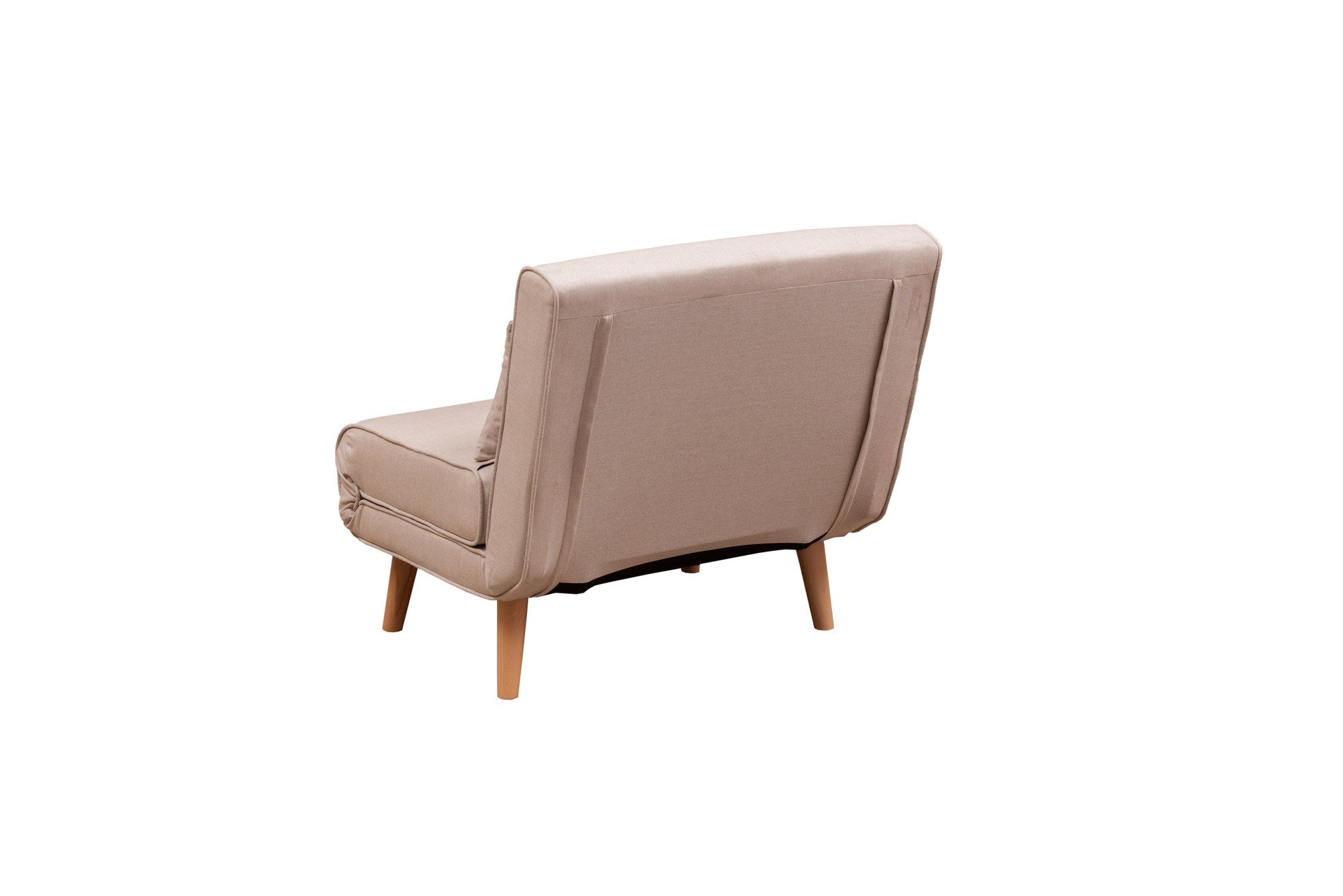 Sofá-cama versátil de 1 lugar, creme | Estrutura 100% metal, 100% poliéster | Encosto ajustável de 14 níveis, espuma DNS alta, tamanho da cama: 180 x 80 cm | Perfeito para espaços pequenos