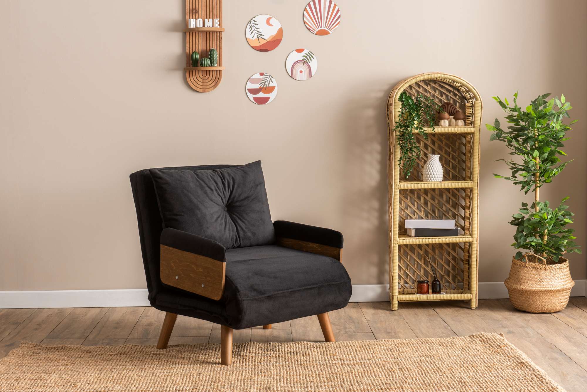 Sofá-cama de 1 lugar-Cosmo-Preto
