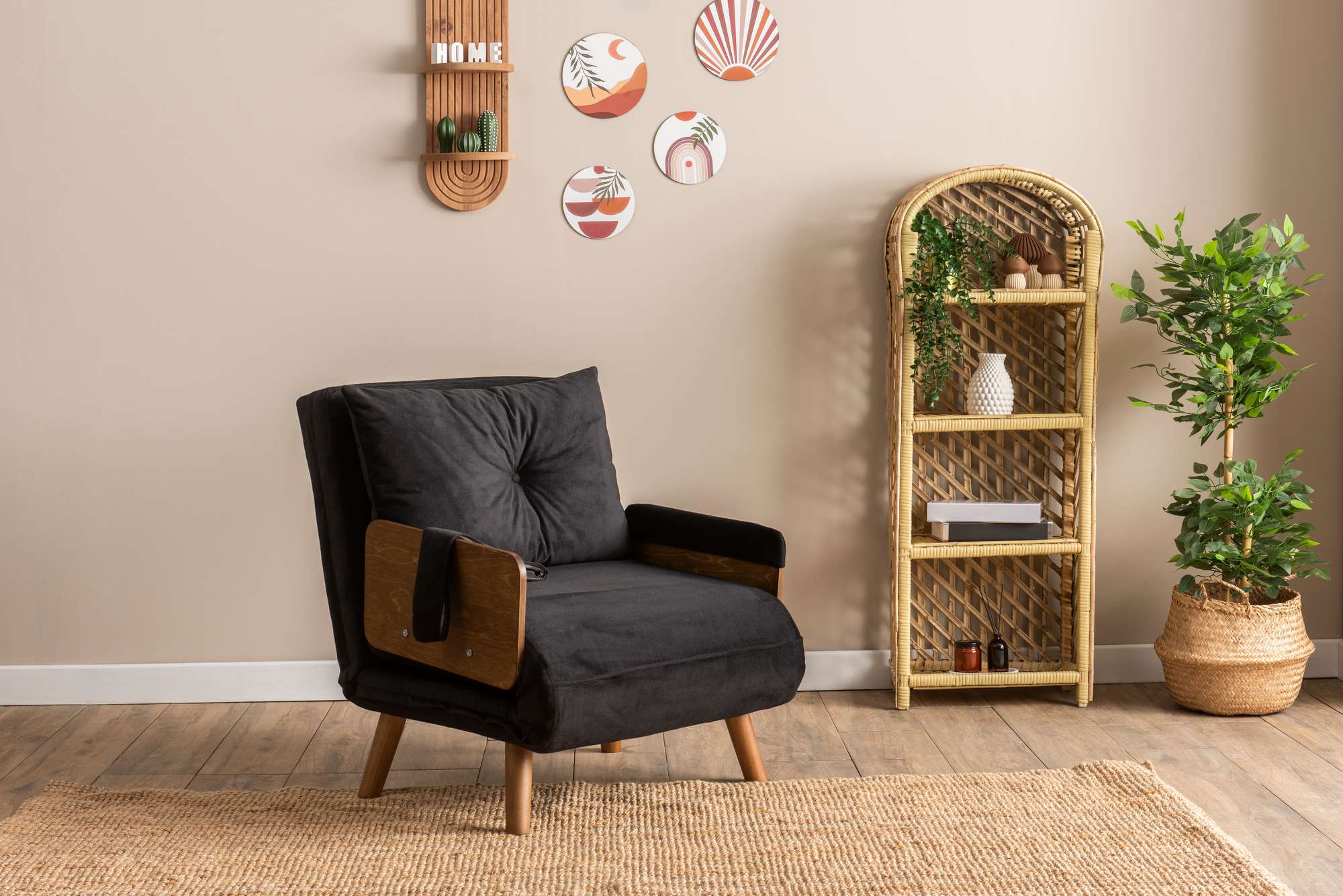 Sofá-cama de 1 lugar-Cosmo-Preto