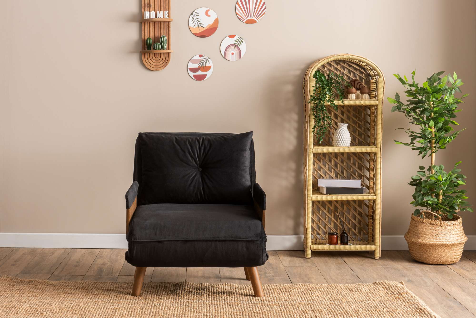 Sofá-cama de 1 lugar-Cosmo-Preto