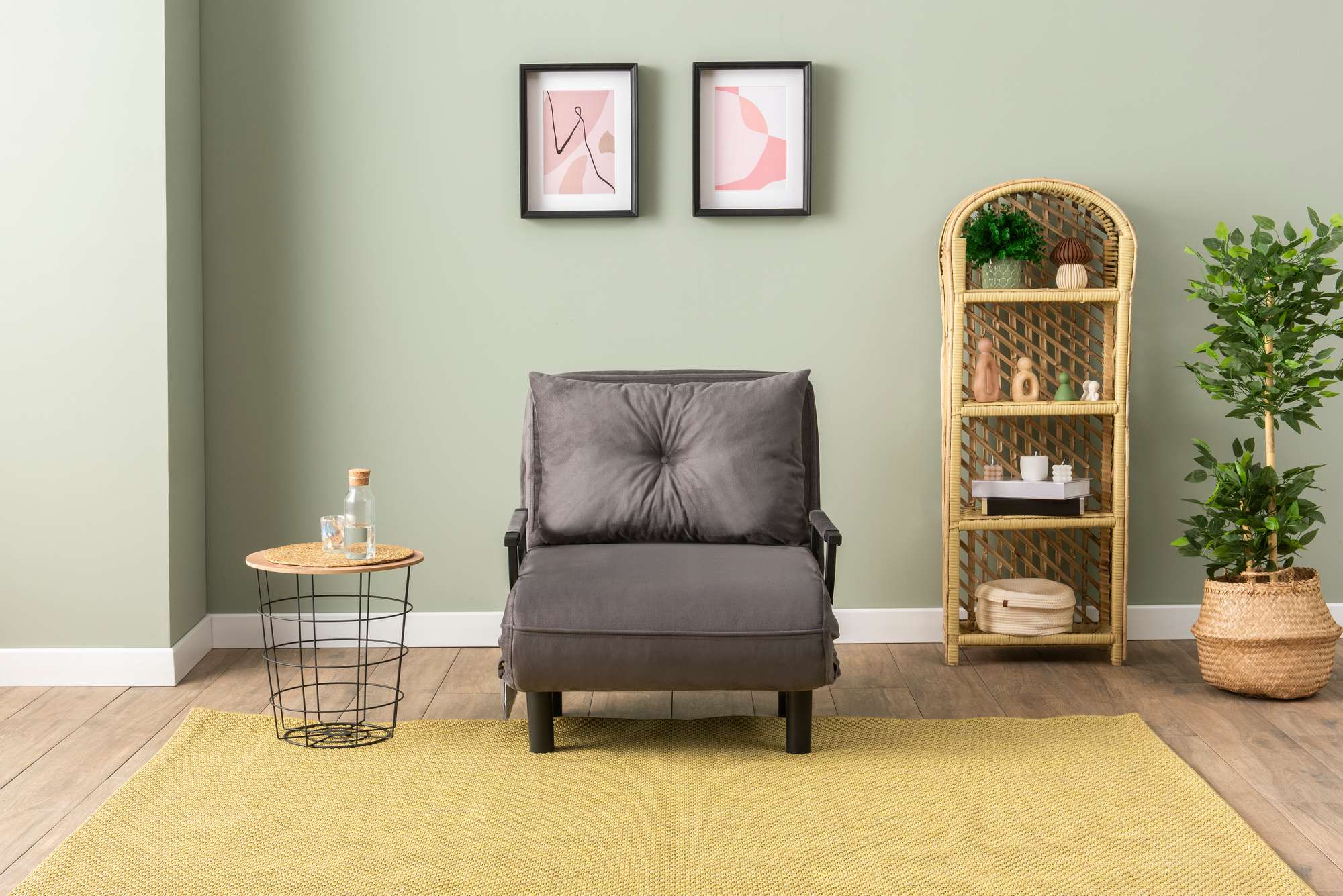 Sofá-cama de 1 lugar-Sento-Cinza