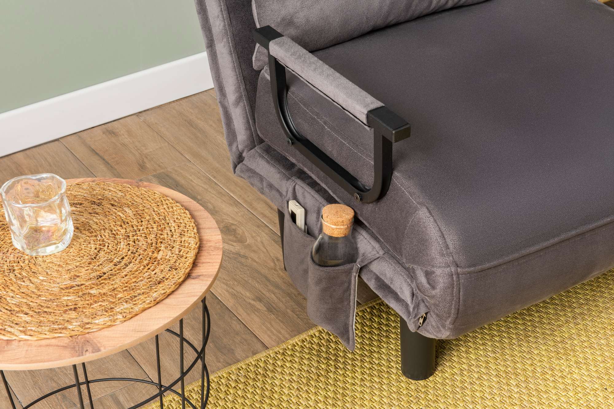 Sofá-cama de 1 lugar-Sento-Cinza