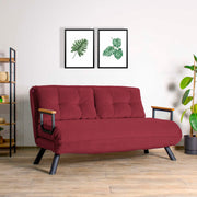 Sofá-cama moderno de 2 lugares, marrom, estrutura 100% metálica, encosto ajustável em 14 níveis, fácil conversão, capacidade para 200 kg | Elegante e funcional para sua casa