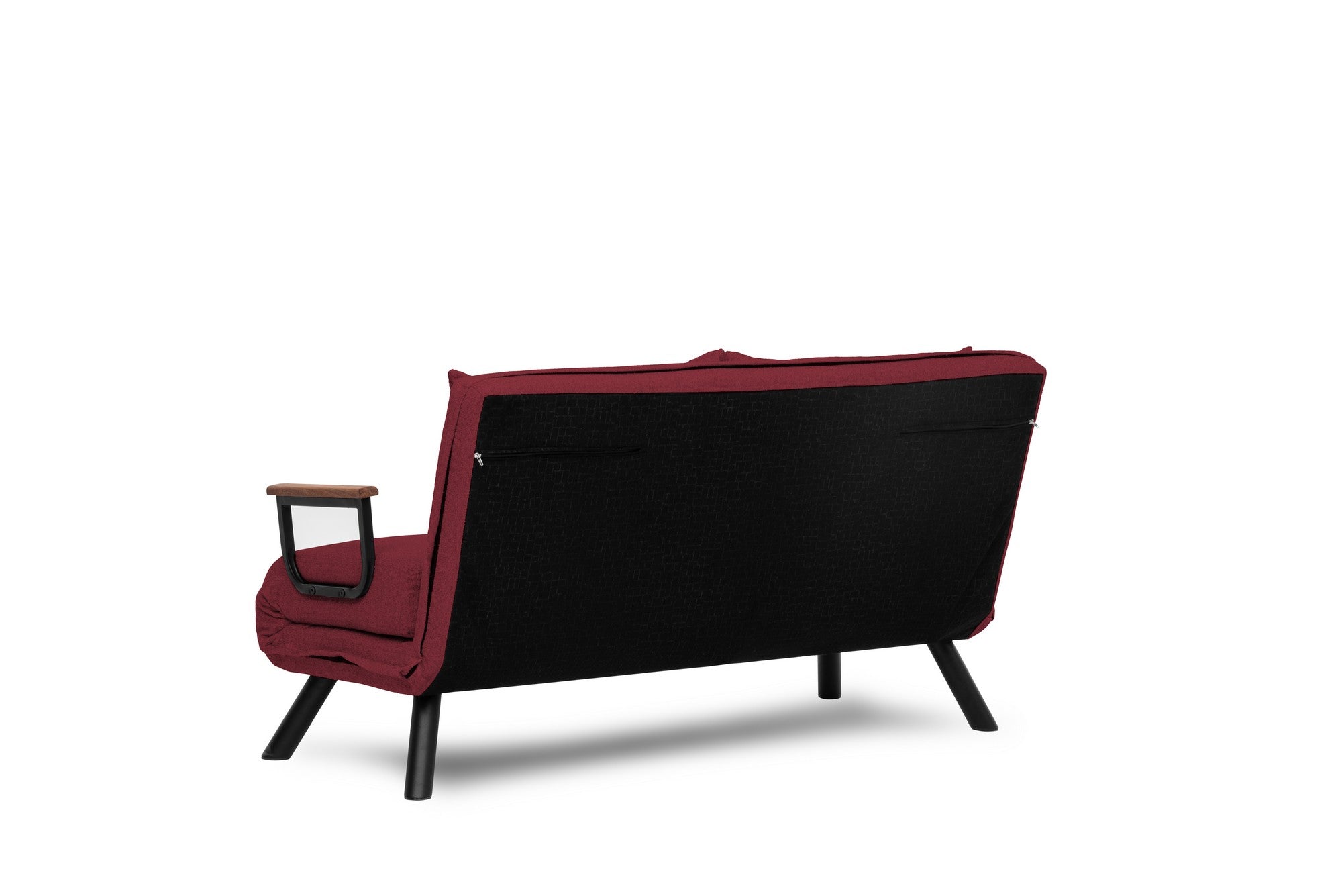 Sofá-cama moderno de 2 lugares, marrom, estrutura 100% metálica, encosto ajustável em 14 níveis, fácil conversão, capacidade para 200 kg | Elegante e funcional para sua casa