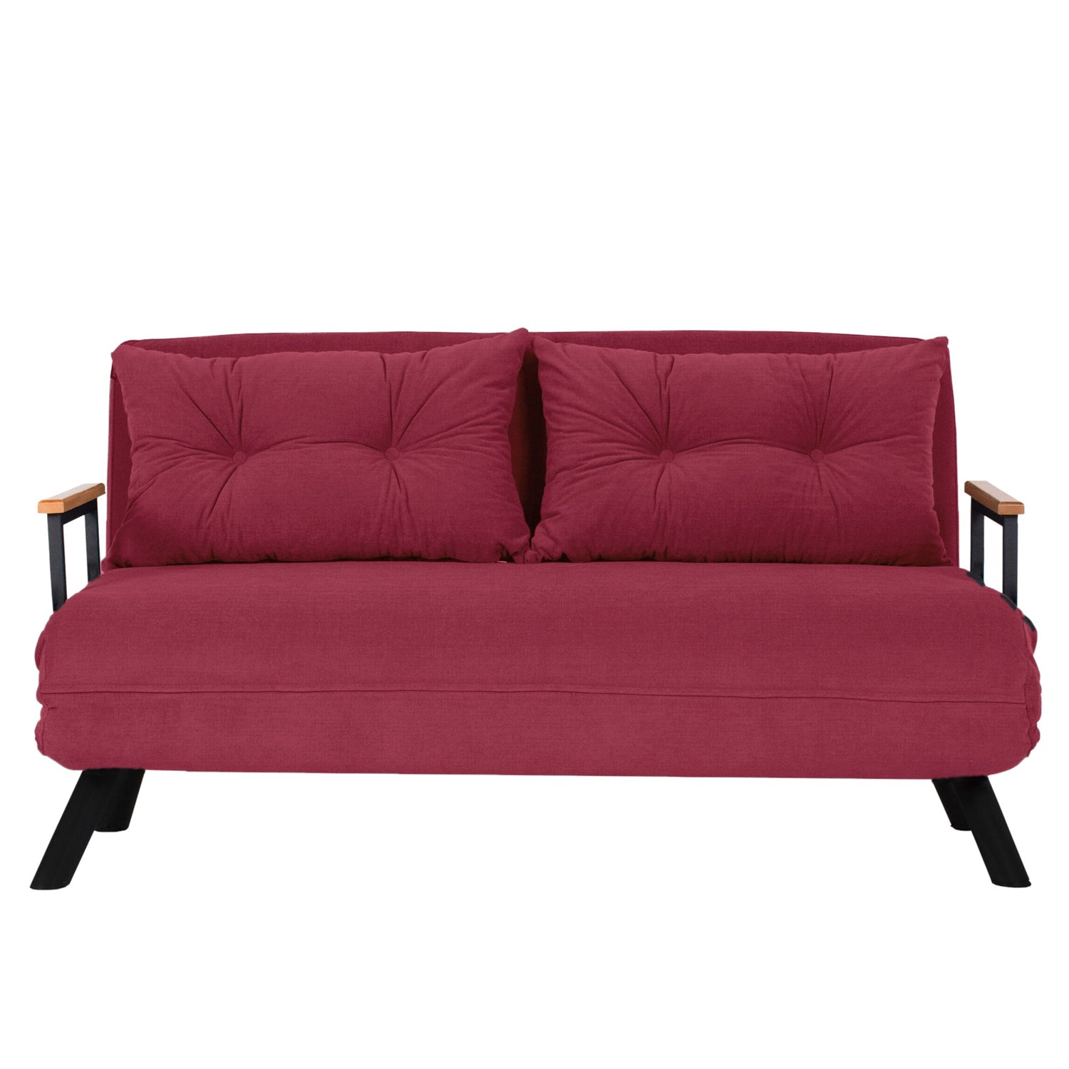 Sofá-cama moderno de 2 lugares, marrom, estrutura 100% metálica, encosto ajustável em 14 níveis, fácil conversão, capacidade para 200 kg | Elegante e funcional para sua casa