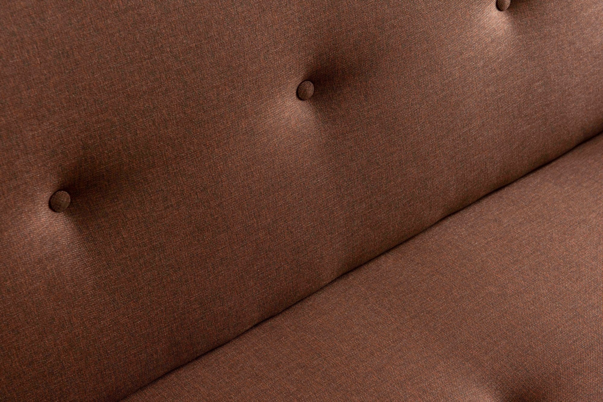 Sofá-cama elegante de 3 lugares, marrom, 200 cm | Estrutura 100% metálica, tecido de poliéster lavável, espuma de dureza média | Converte-se em cama de 180 x 102 cm, design moderno