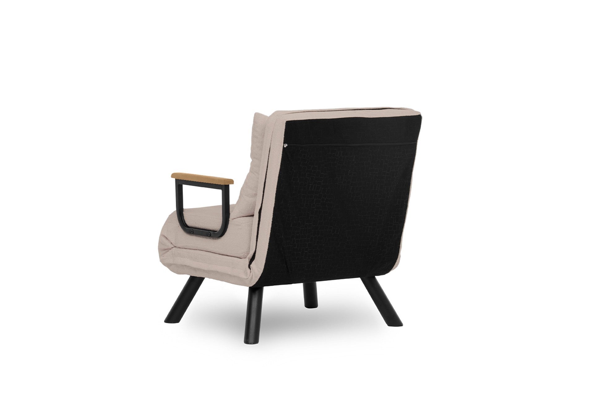 Sofá-cama versátil de 1 lugar, tecido de linho creme, estrutura 100% metálica | Encosto ajustável em 14 níveis, fácil conversão, peso máximo de 100 kg | Elegante e funcional