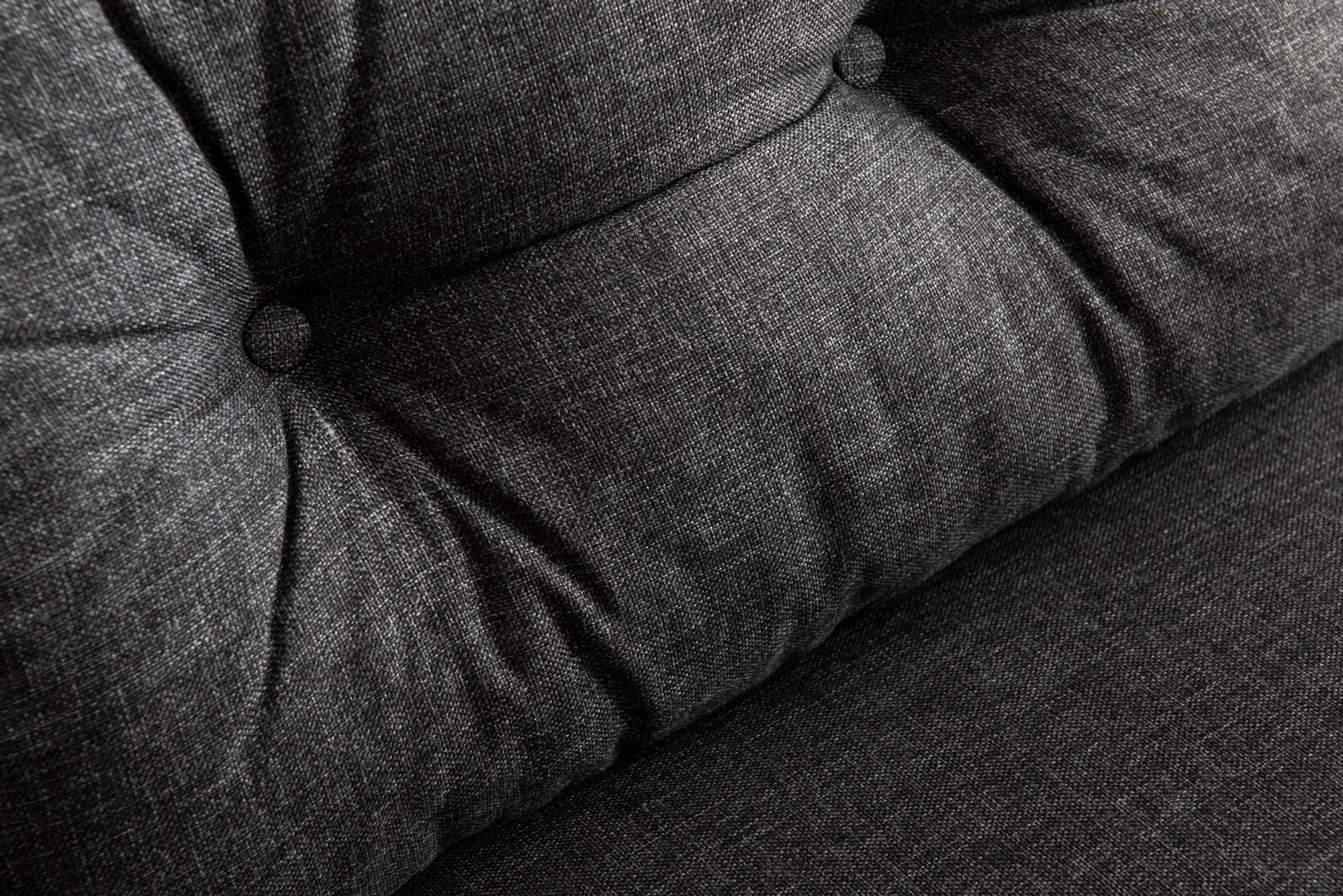 Sofá-cama elegante de 2 lugares, tecido de linho cinza escuro, estrutura 100% metálica | Encosto ajustável em 14 níveis, transforma-se em cama, peso máximo de 200 kg | Perfeito para espaços de convivência modernos