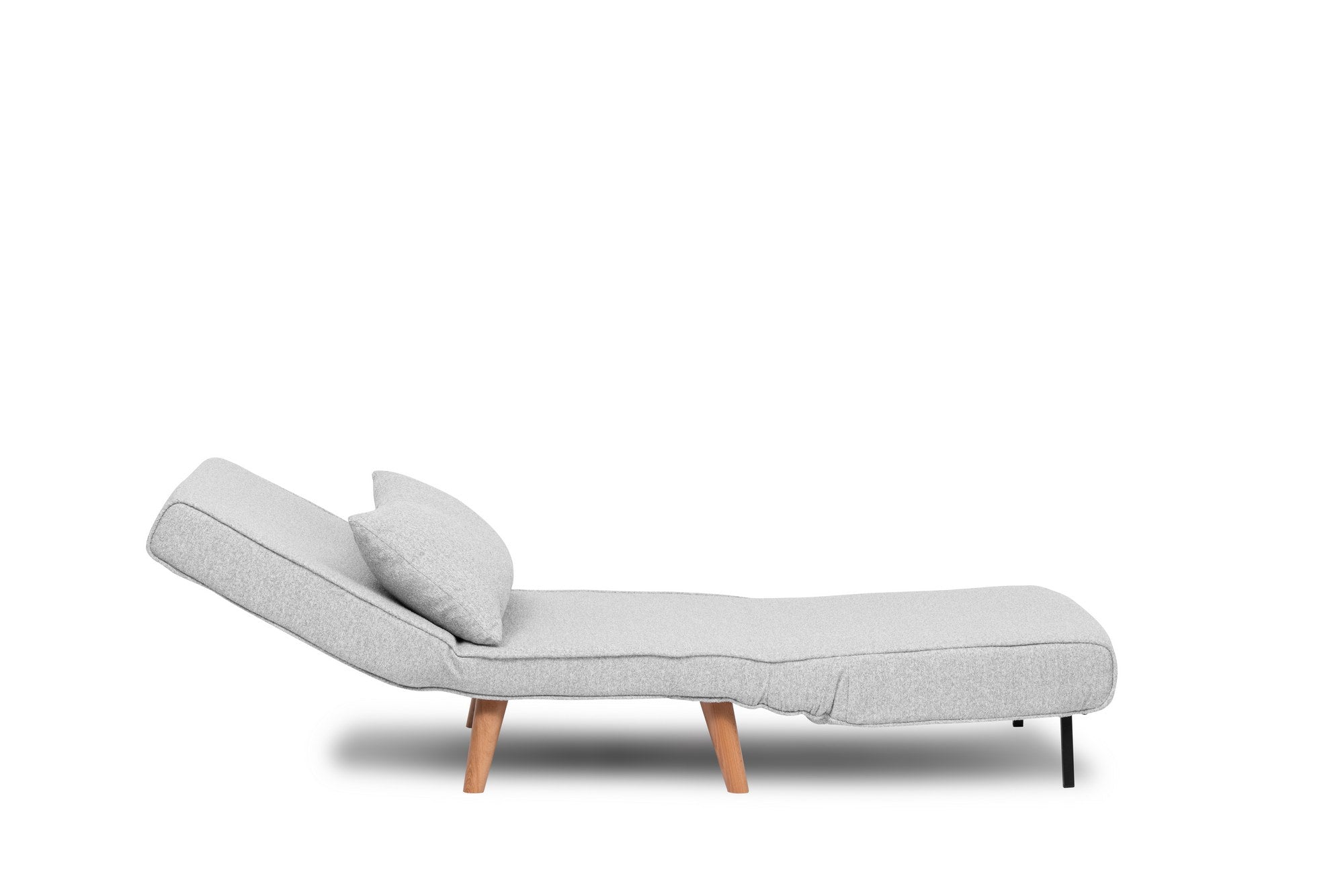 Sofá-cama versátil de 1 lugar, tecido Teddy cinza, 80 x 79 x 80 cm | Estrutura 100% metálica, encosto ajustável de 14 níveis, espuma DNS alta e confortável | Perfeito para espaços pequenos