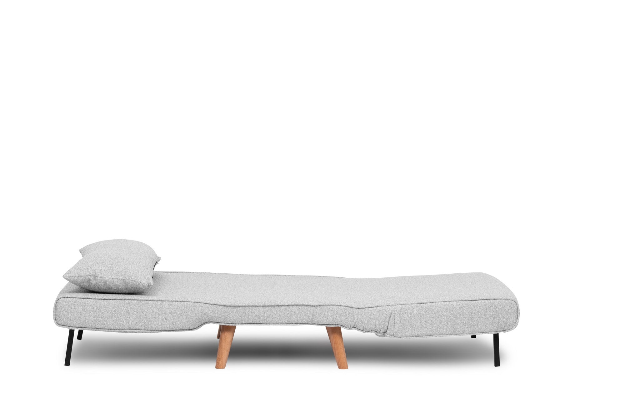 Sofá-cama versátil de 1 lugar, tecido Teddy cinza, 80 x 79 x 80 cm | Estrutura 100% metálica, encosto ajustável de 14 níveis, espuma DNS alta e confortável | Perfeito para espaços pequenos