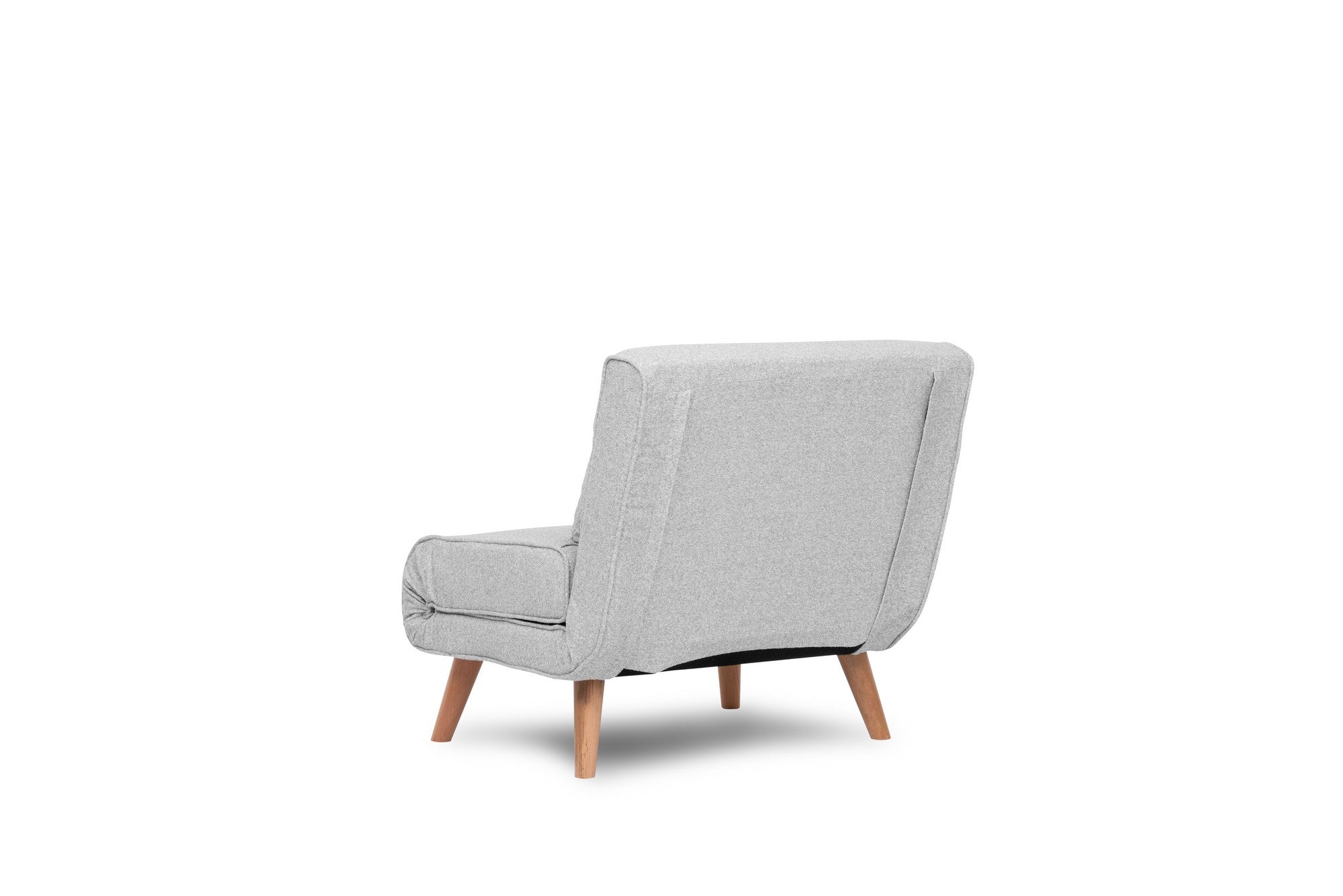 Sofá-cama versátil de 1 lugar, tecido Teddy cinza, 80 x 79 x 80 cm | Estrutura 100% metálica, encosto ajustável de 14 níveis, espuma DNS alta e confortável | Perfeito para espaços pequenos