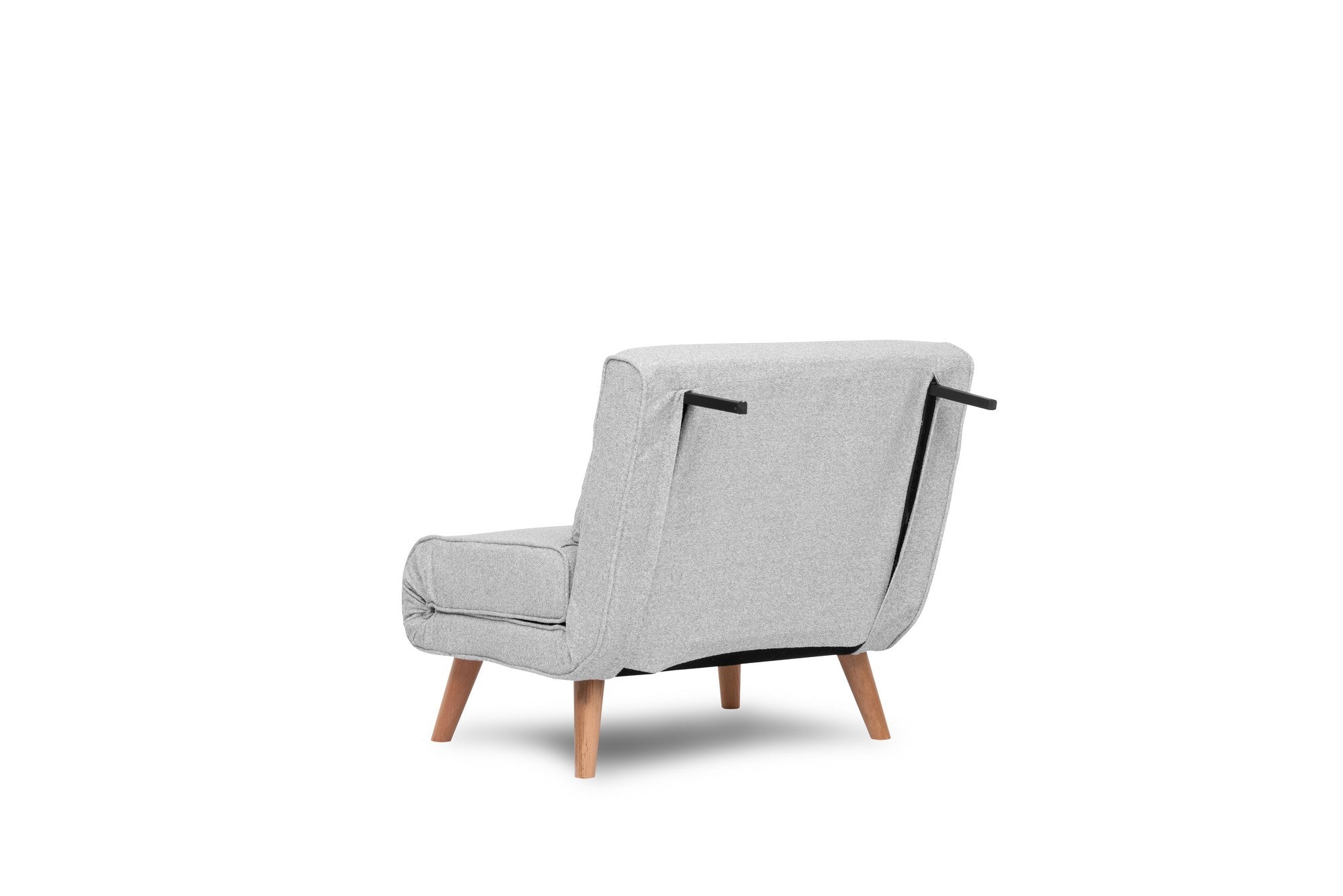 Sofá-cama versátil de 1 lugar, tecido Teddy cinza, 80 x 79 x 80 cm | Estrutura 100% metálica, encosto ajustável de 14 níveis, espuma DNS alta e confortável | Perfeito para espaços pequenos