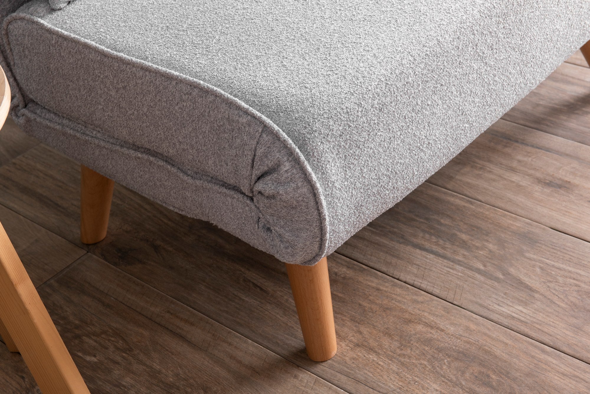 Sofá-cama versátil de 1 lugar, tecido Teddy cinza, 80 x 79 x 80 cm | Estrutura 100% metálica, encosto ajustável de 14 níveis, espuma DNS alta e confortável | Perfeito para espaços pequenos