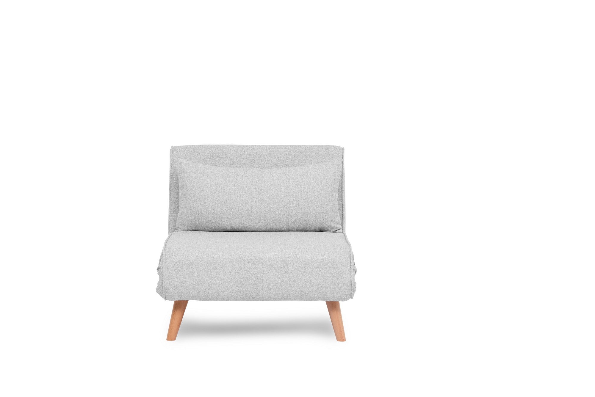 Sofá-cama versátil de 1 lugar, tecido Teddy cinza, 80 x 79 x 80 cm | Estrutura 100% metálica, encosto ajustável de 14 níveis, espuma DNS alta e confortável | Perfeito para espaços pequenos