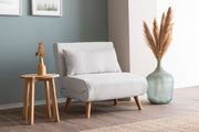 Sofá-cama versátil de 1 lugar, branco, 180 x 80 cm | Estrutura 100% metálica, tecido Teddy, espuma de alta densidade, encosto ajustável de 14 níveis | Perfeito para espaços pequenos