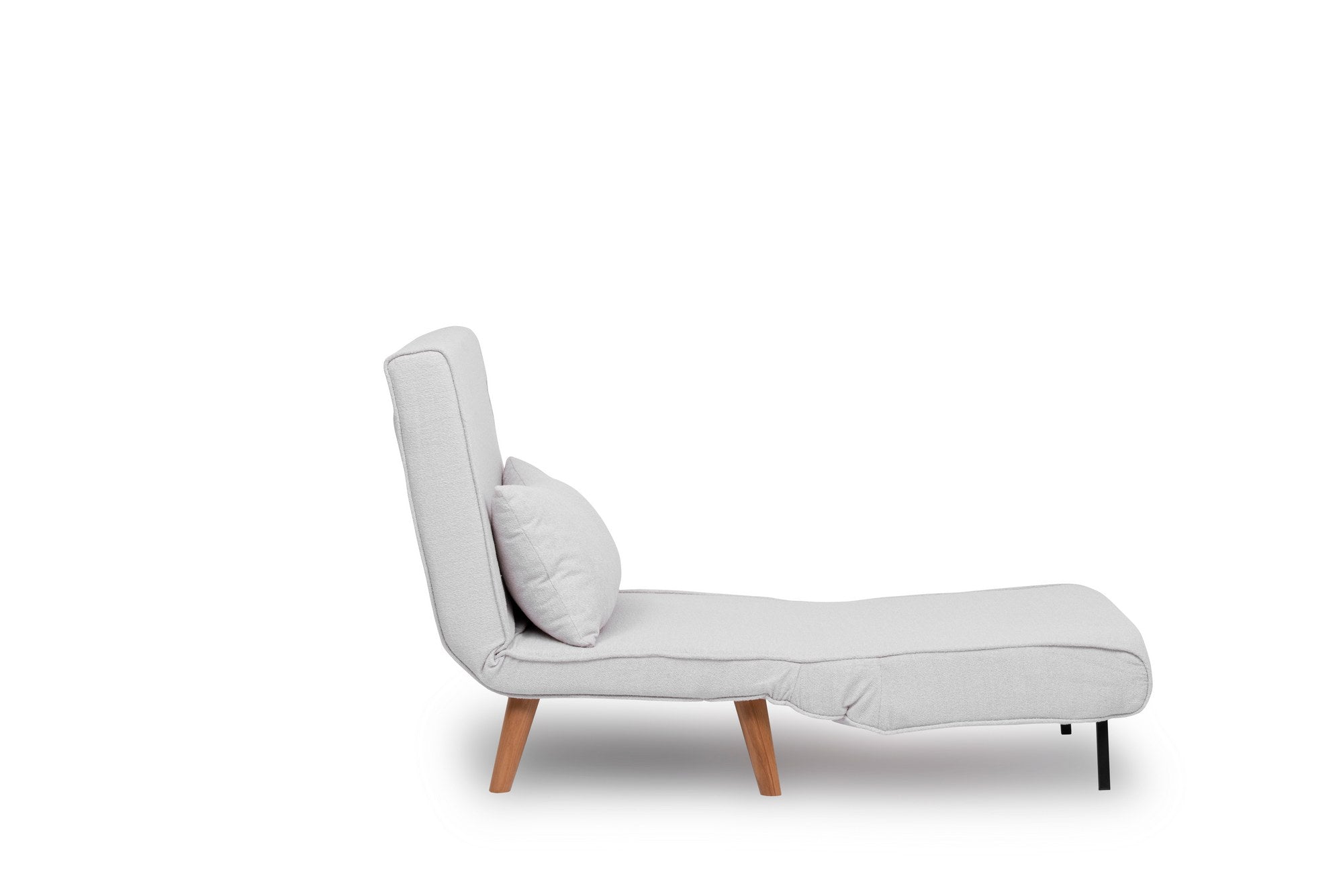 Sofá-cama versátil de 1 lugar, branco, 180 x 80 cm | Estrutura 100% metálica, tecido Teddy, espuma de alta densidade, encosto ajustável de 14 níveis | Perfeito para espaços pequenos