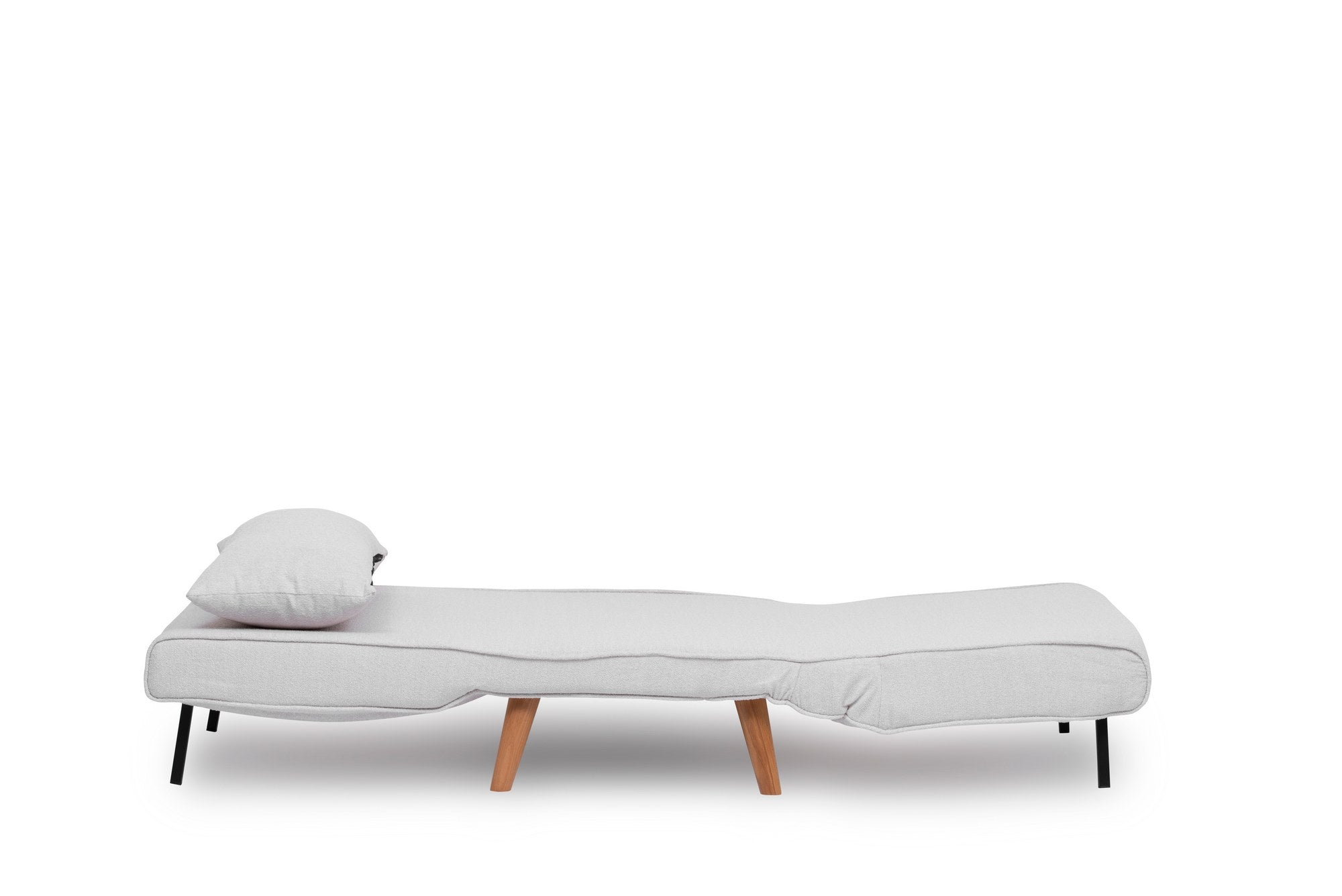 Sofá-cama versátil de 1 lugar, branco, 180 x 80 cm | Estrutura 100% metálica, tecido Teddy, espuma de alta densidade, encosto ajustável de 14 níveis | Perfeito para espaços pequenos