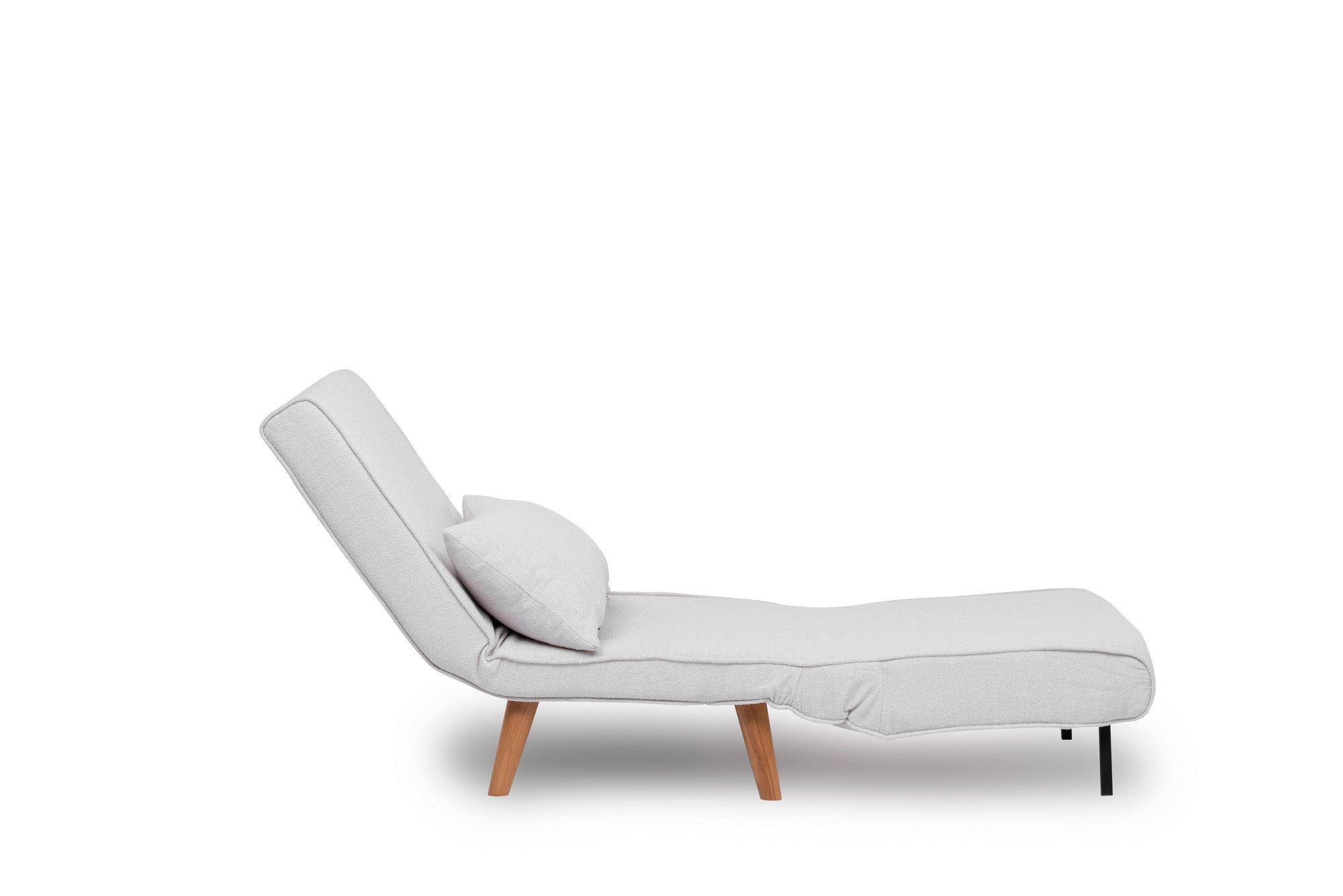 Sofá-cama versátil de 1 lugar, branco, 180 x 80 cm | Estrutura 100% metálica, tecido Teddy, espuma de alta densidade, encosto ajustável de 14 níveis | Perfeito para espaços pequenos