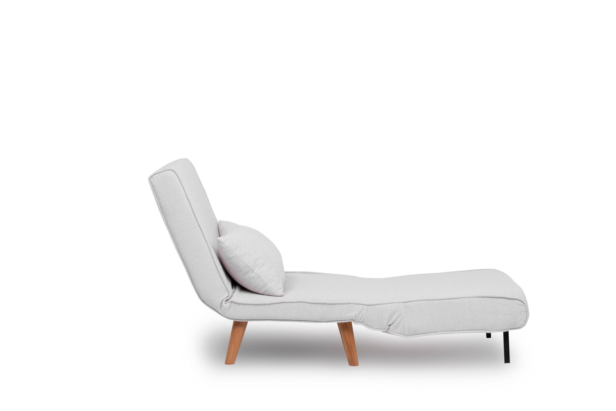 Sofá-cama versátil de 1 lugar, branco, 180 x 80 cm | Estrutura 100% metálica, tecido Teddy, espuma de alta densidade, encosto ajustável de 14 níveis | Perfeito para espaços pequenos