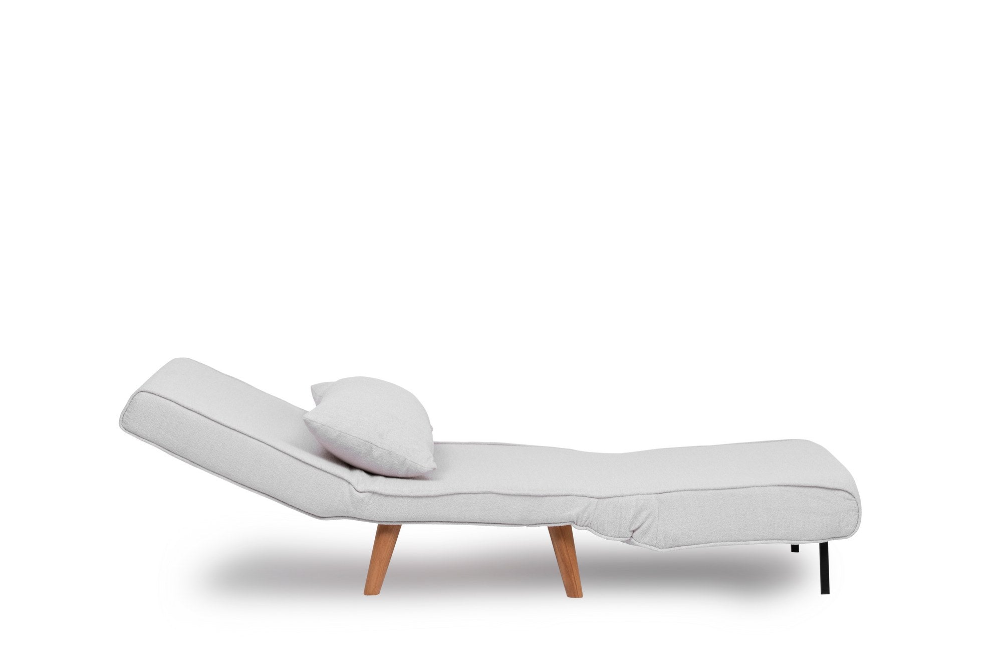 Sofá-cama versátil de 1 lugar, branco, 180 x 80 cm | Estrutura 100% metálica, tecido Teddy, espuma de alta densidade, encosto ajustável de 14 níveis | Perfeito para espaços pequenos