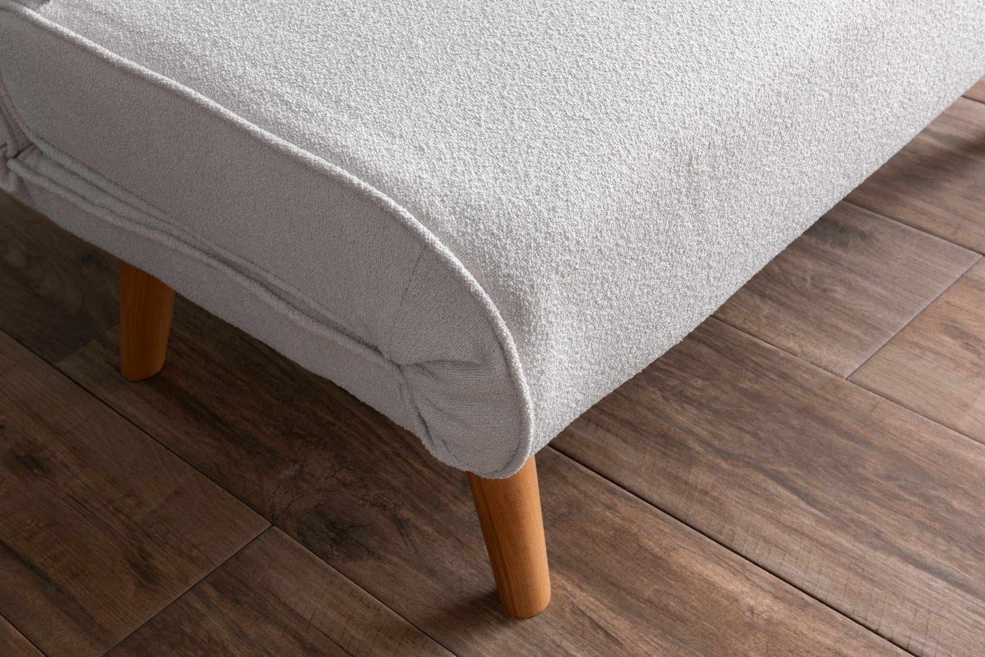 Sofá-cama versátil de 1 lugar, branco, 180 x 80 cm | Estrutura 100% metálica, tecido Teddy, espuma de alta densidade, encosto ajustável de 14 níveis | Perfeito para espaços pequenos
