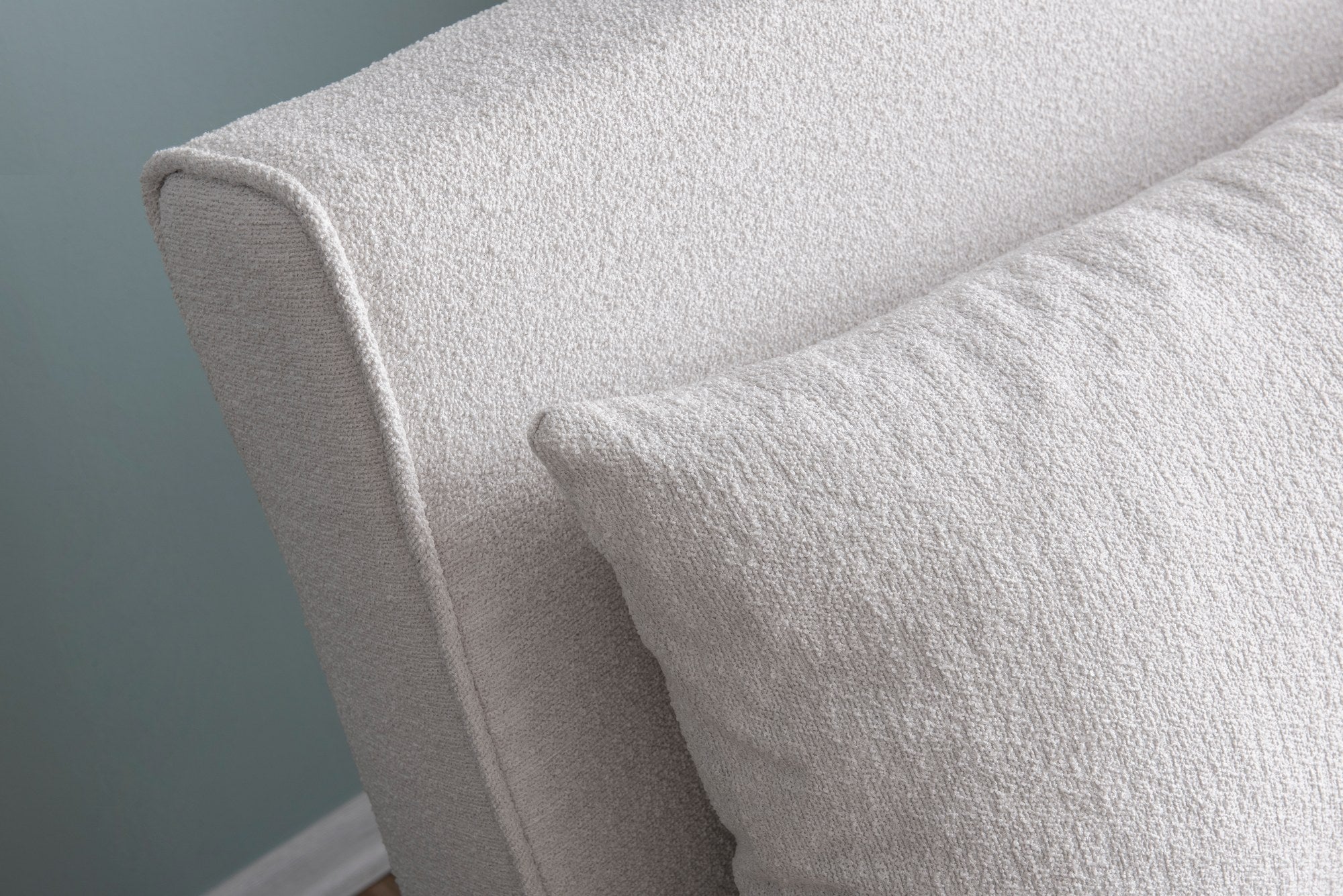 Sofá-cama versátil de 1 lugar, branco, 180 x 80 cm | Estrutura 100% metálica, tecido Teddy, espuma de alta densidade, encosto ajustável de 14 níveis | Perfeito para espaços pequenos