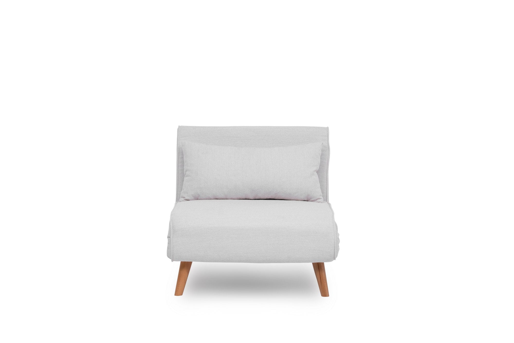 Sofá-cama versátil de 1 lugar, branco, 180 x 80 cm | Estrutura 100% metálica, tecido Teddy, espuma de alta densidade, encosto ajustável de 14 níveis | Perfeito para espaços pequenos