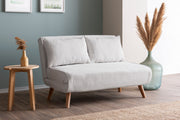 Sofá-cama elegante de 2 lugares, branco, 120 x 180 cm | Estrutura 100% metálica, tecido Teddy, encosto ajustável (14 níveis) | Conforto e versatilidade para uma vida moderna