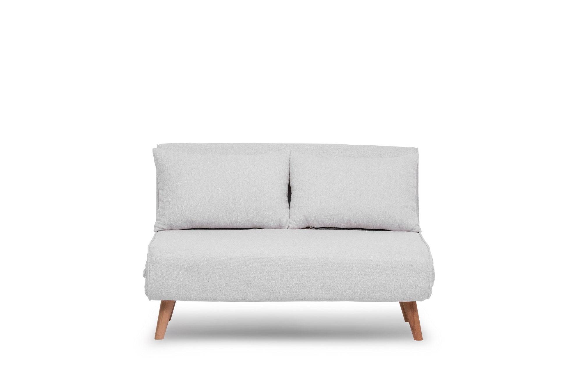 Sofá-cama elegante de 2 lugares, branco, 120 x 180 cm | Estrutura 100% metálica, tecido Teddy, encosto ajustável (14 níveis) | Conforto e versatilidade para uma vida moderna