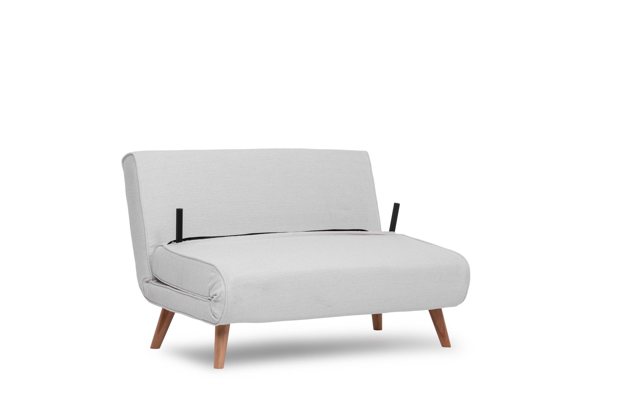 Sofá-cama elegante de 2 lugares, branco, 120 x 180 cm | Estrutura 100% metálica, tecido Teddy, encosto ajustável (14 níveis) | Conforto e versatilidade para uma vida moderna