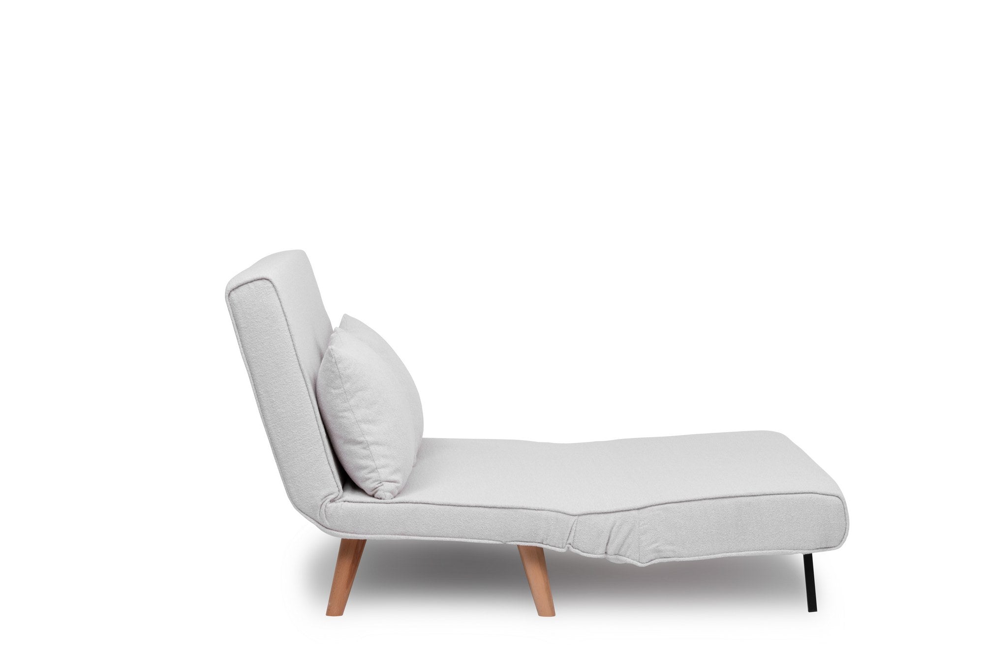 Sofá-cama elegante de 2 lugares, branco, 120 x 180 cm | Estrutura 100% metálica, tecido Teddy, encosto ajustável (14 níveis) | Conforto e versatilidade para uma vida moderna